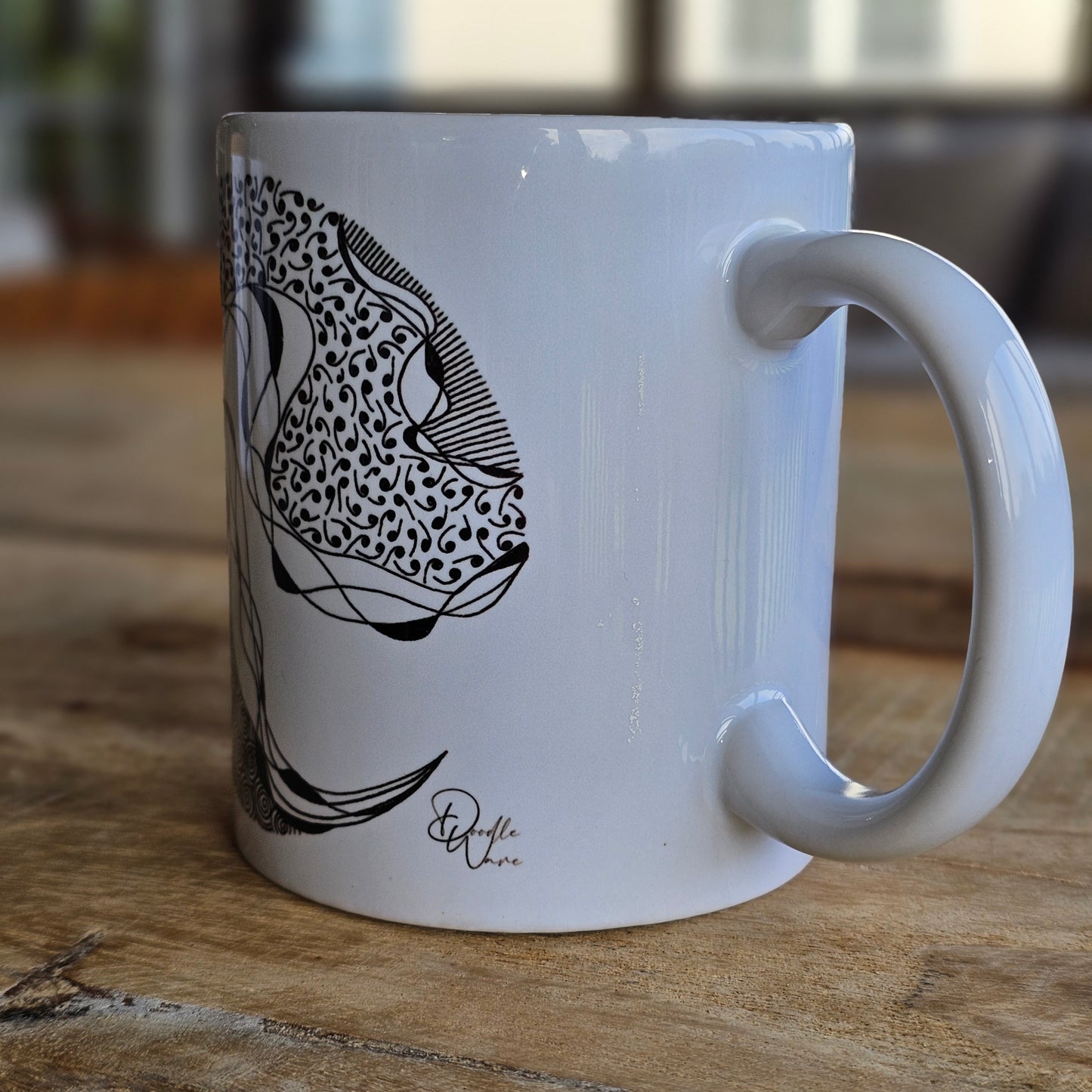 Single Doodle Design Round Mug - Stormy Night