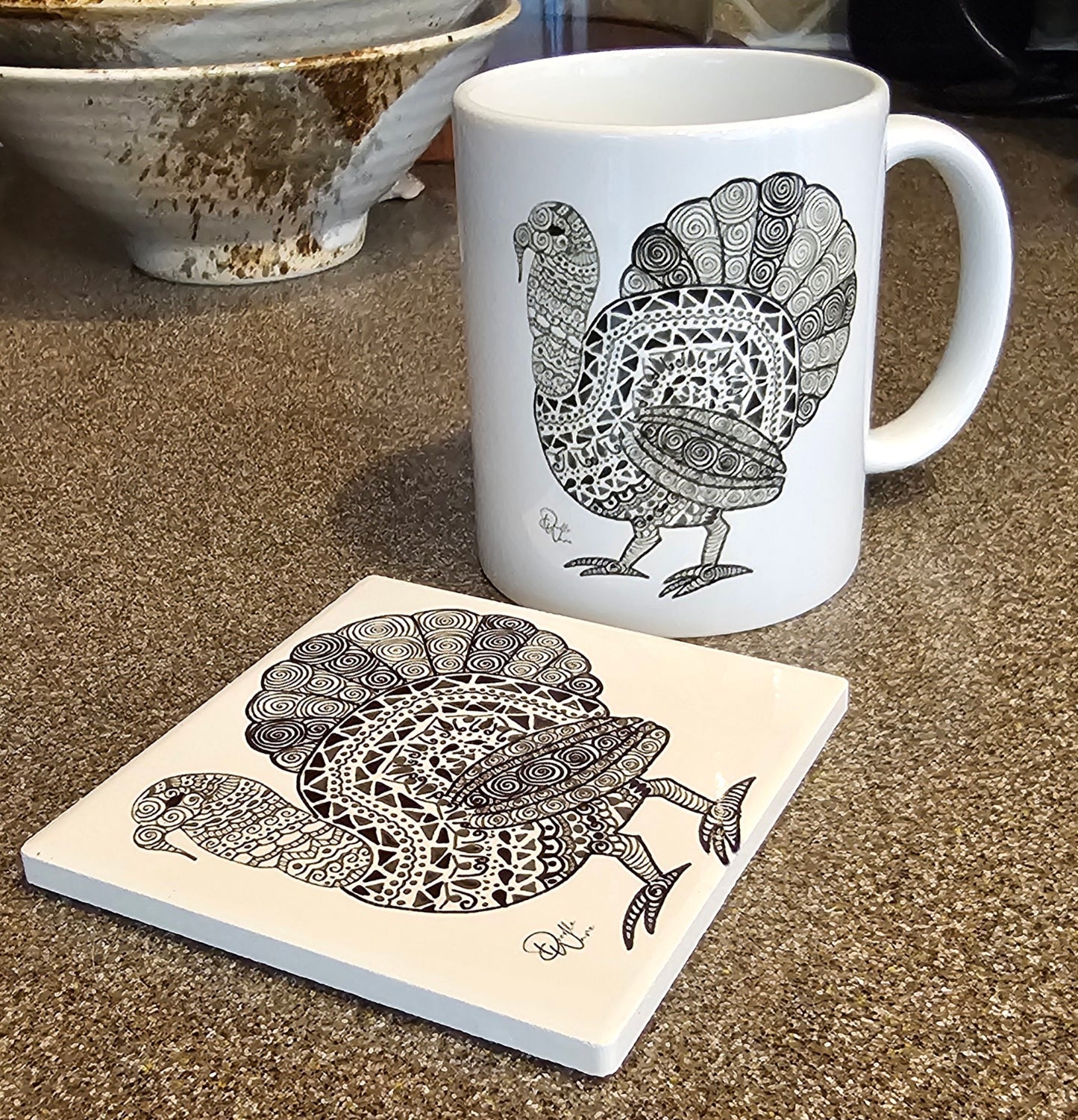 Doodle Design Coaster - Turkey Day