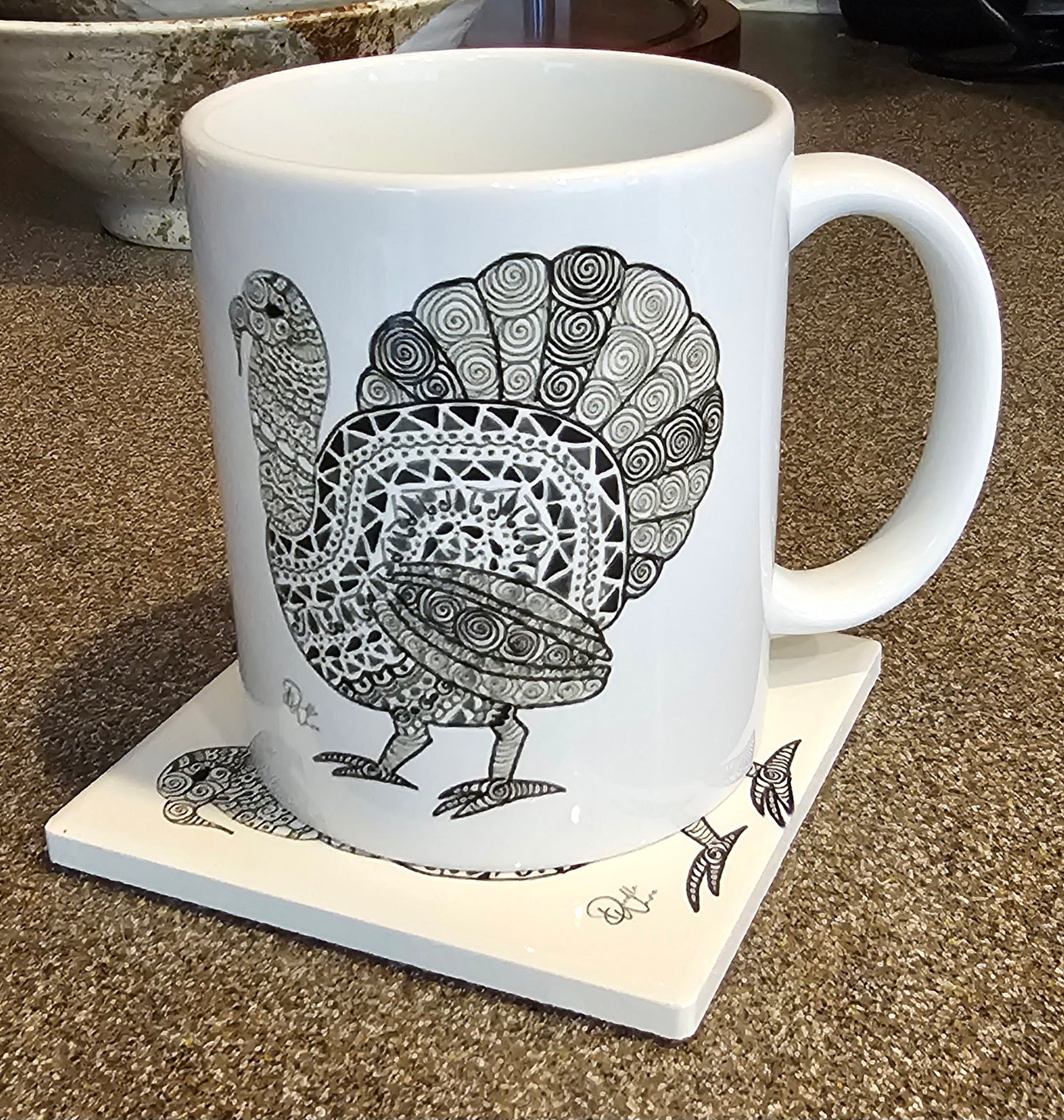 Doodle Design Coaster - Turkey Day