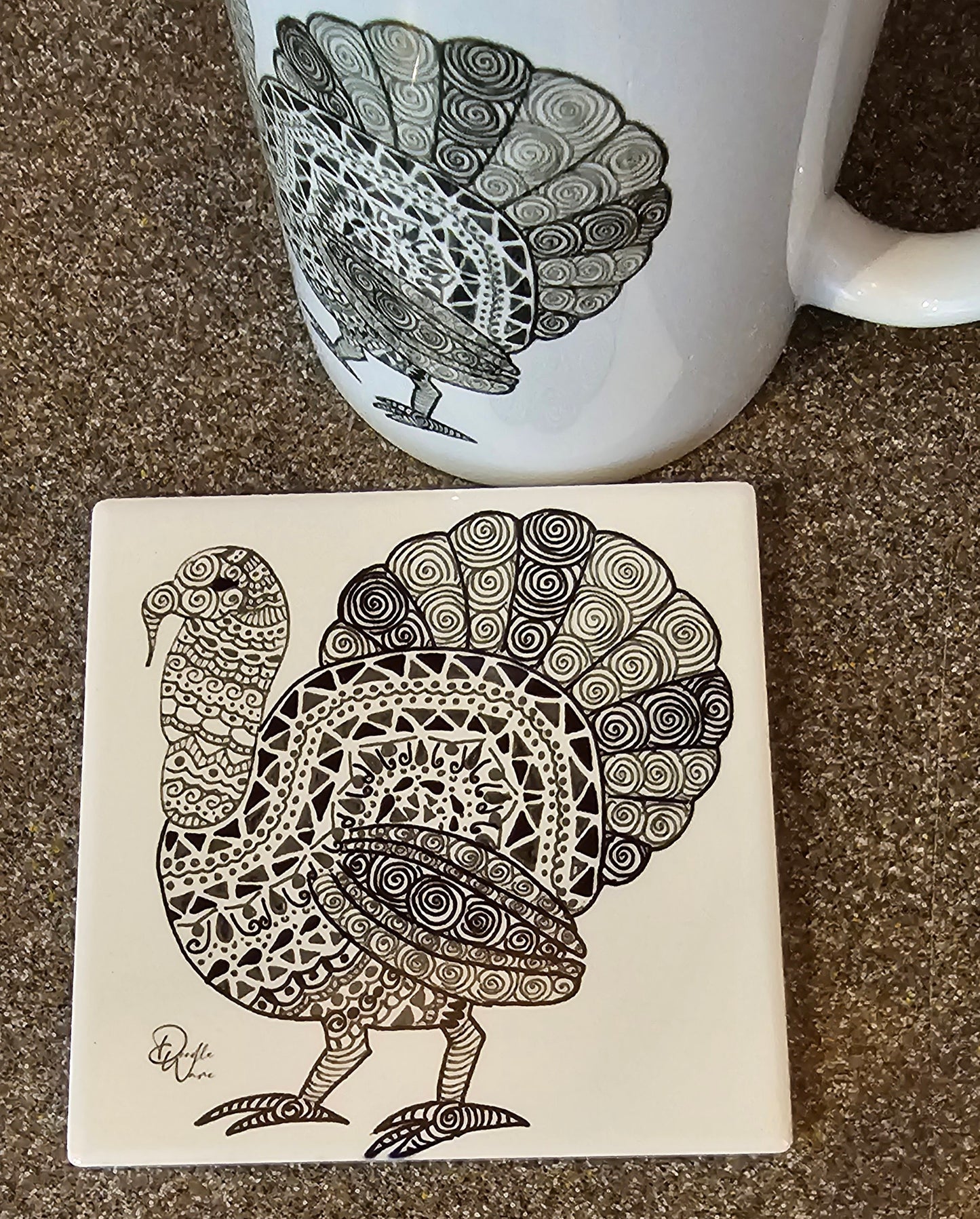 Doodle Design Coaster - Turkey Day