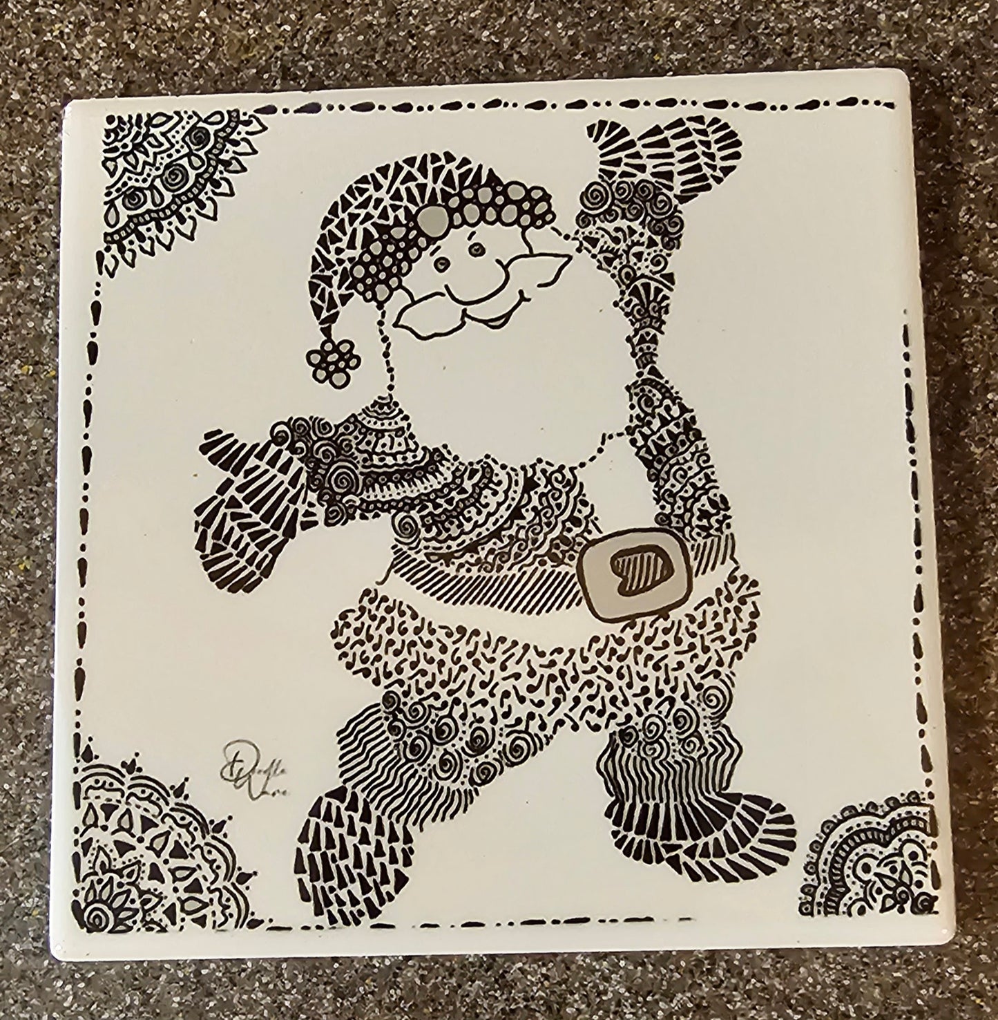 Doodle Design Coaster - Santa Doodle