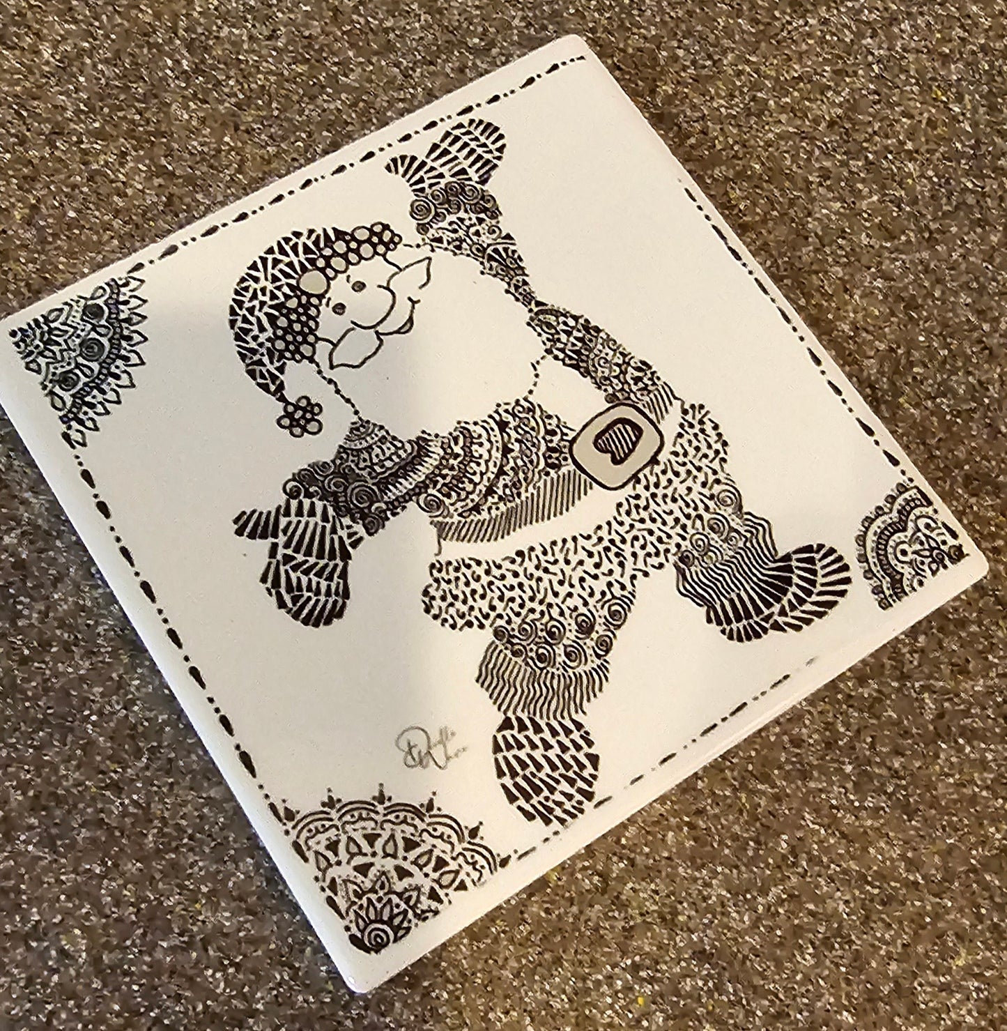 Doodle Design Coaster - Santa Doodle