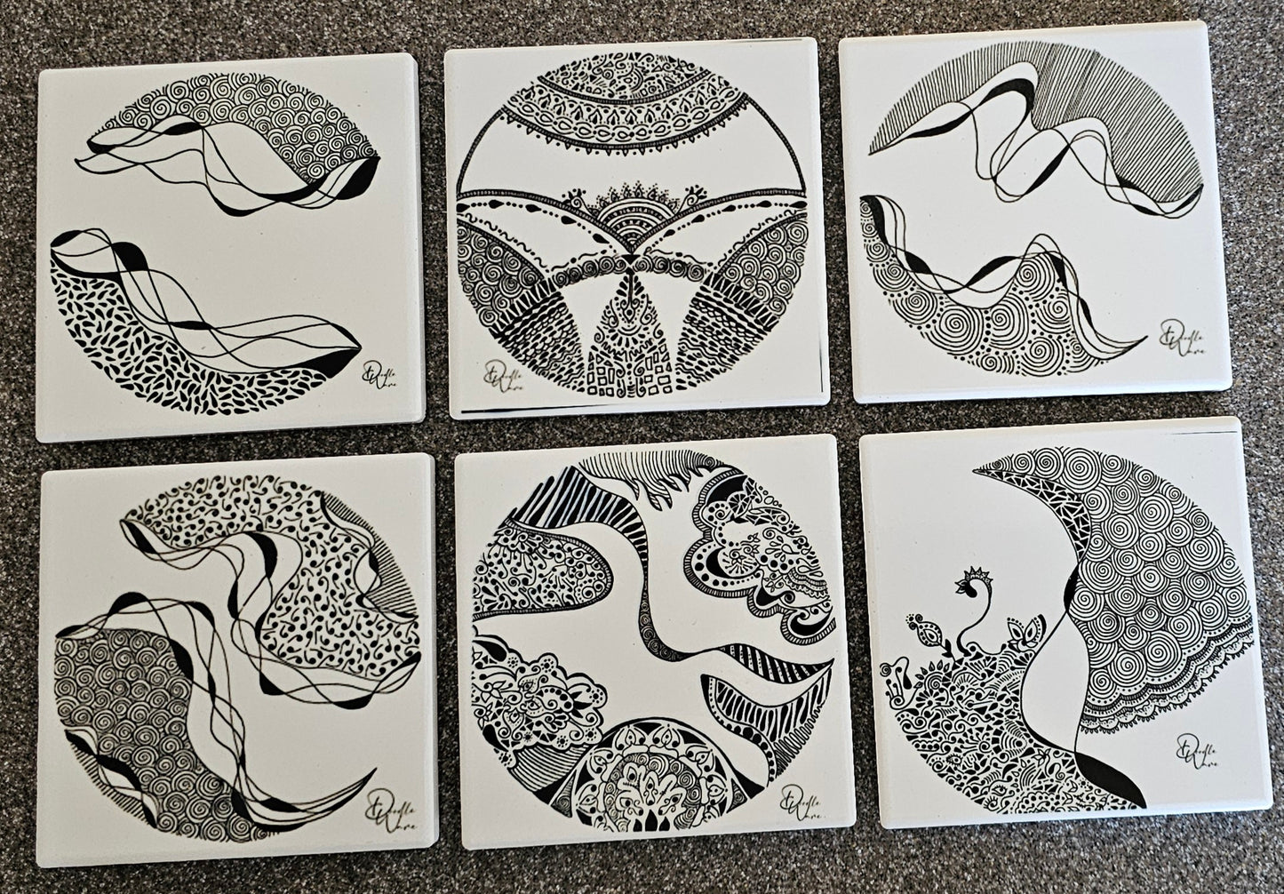 Doodle Design Coaster - Set of 6 #1