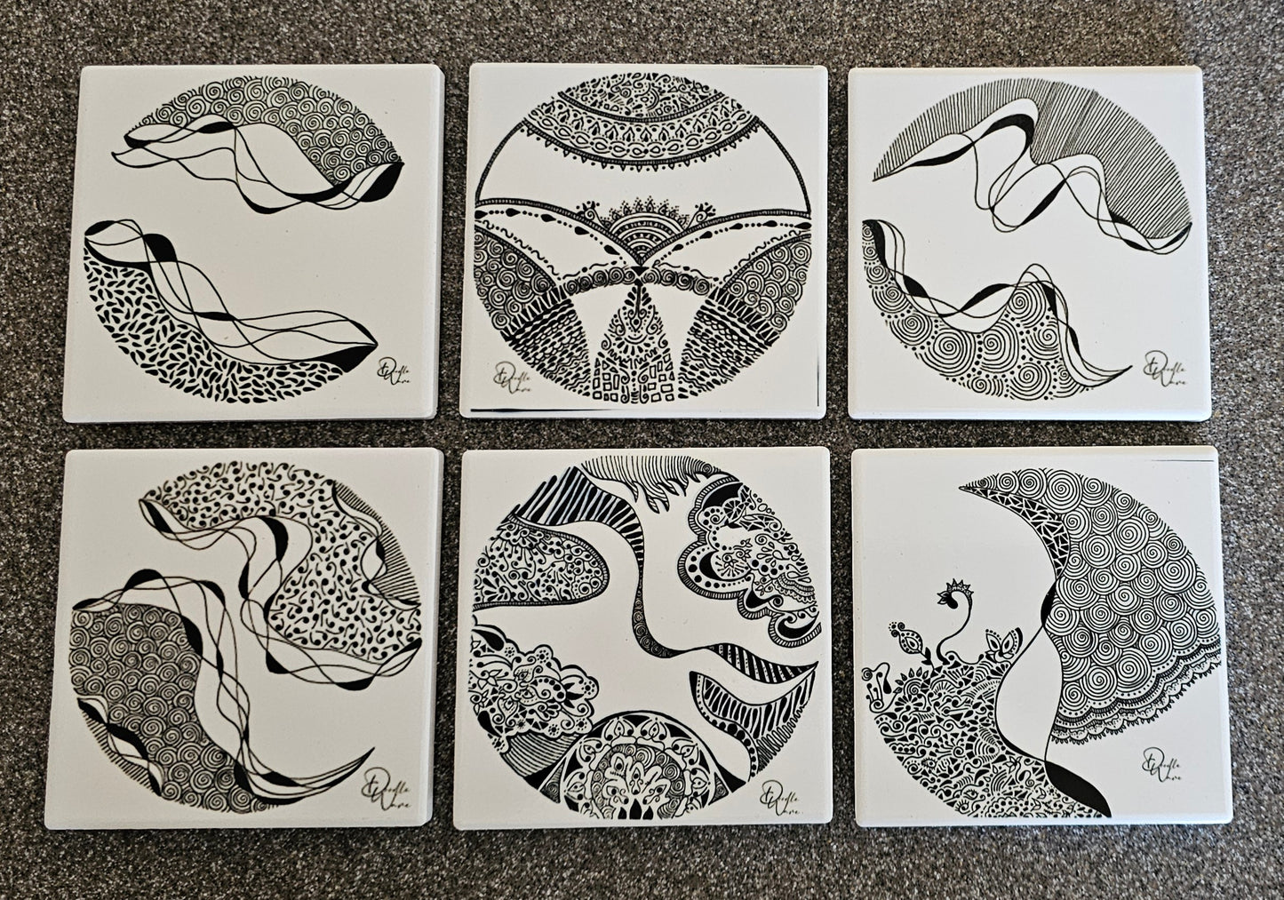 Doodle Design Coaster - Set of 6 #1