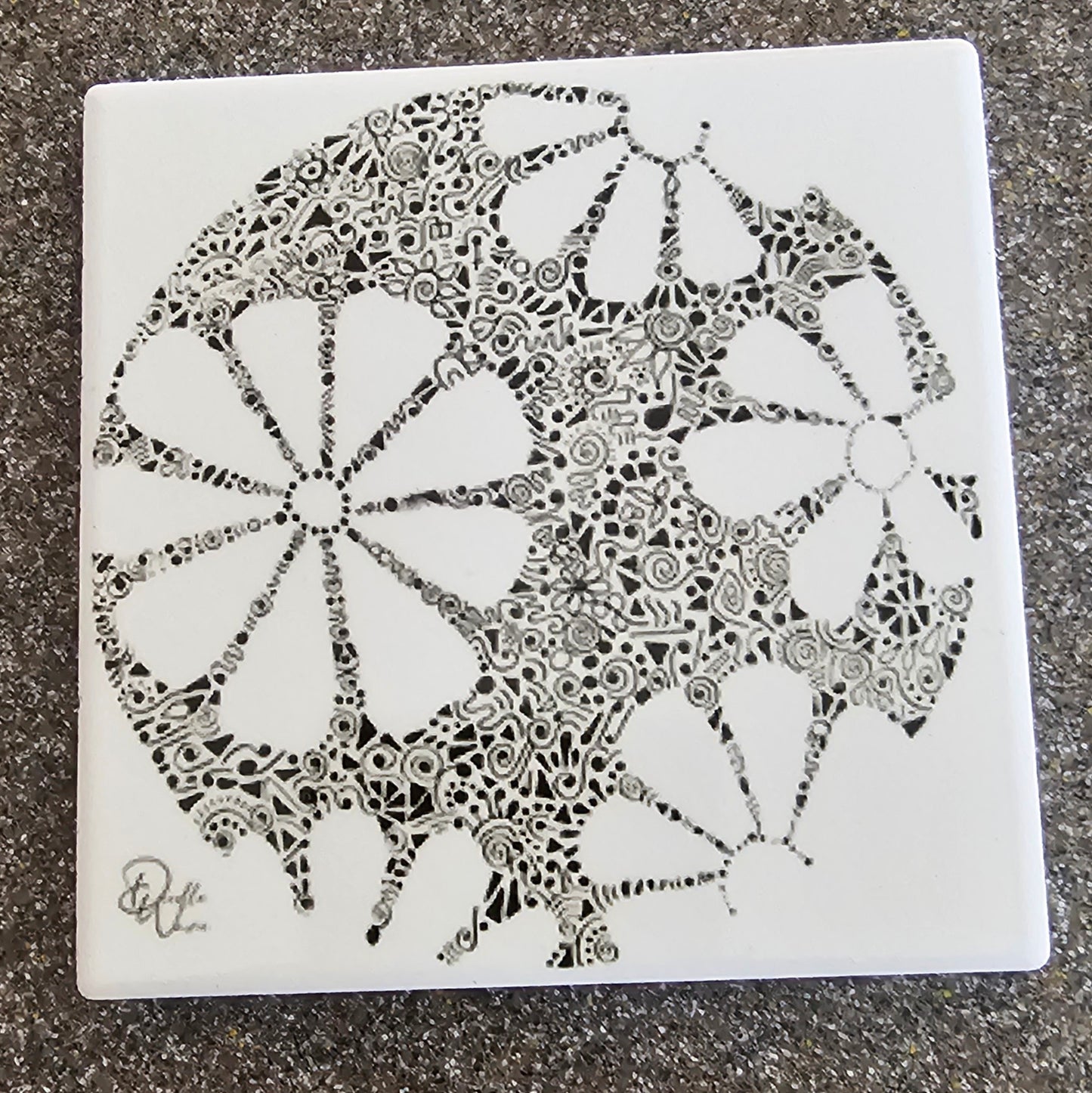 Doodle Design Coaster - Flower Power