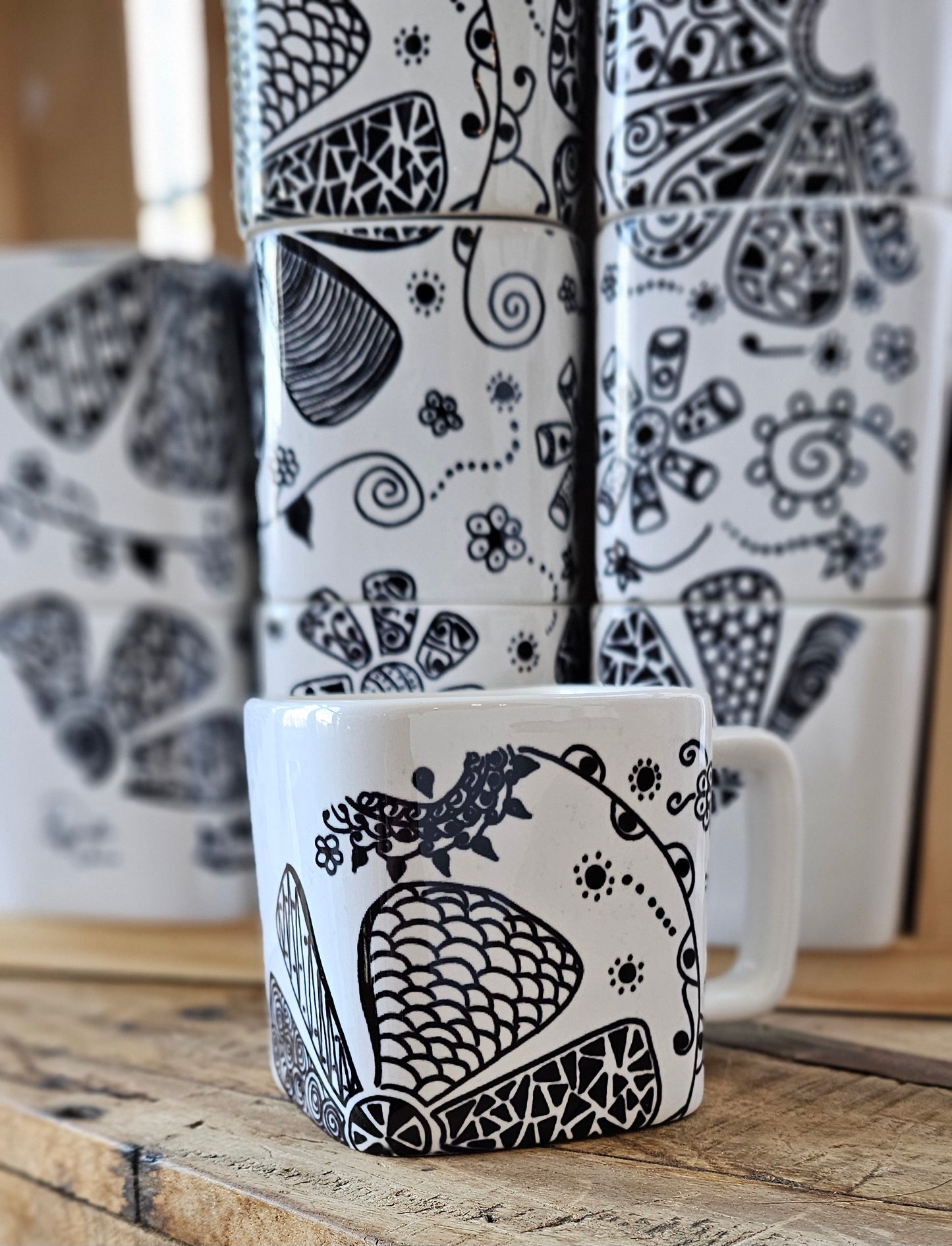Doodle Design Mug Puzzle - Flower Sphere