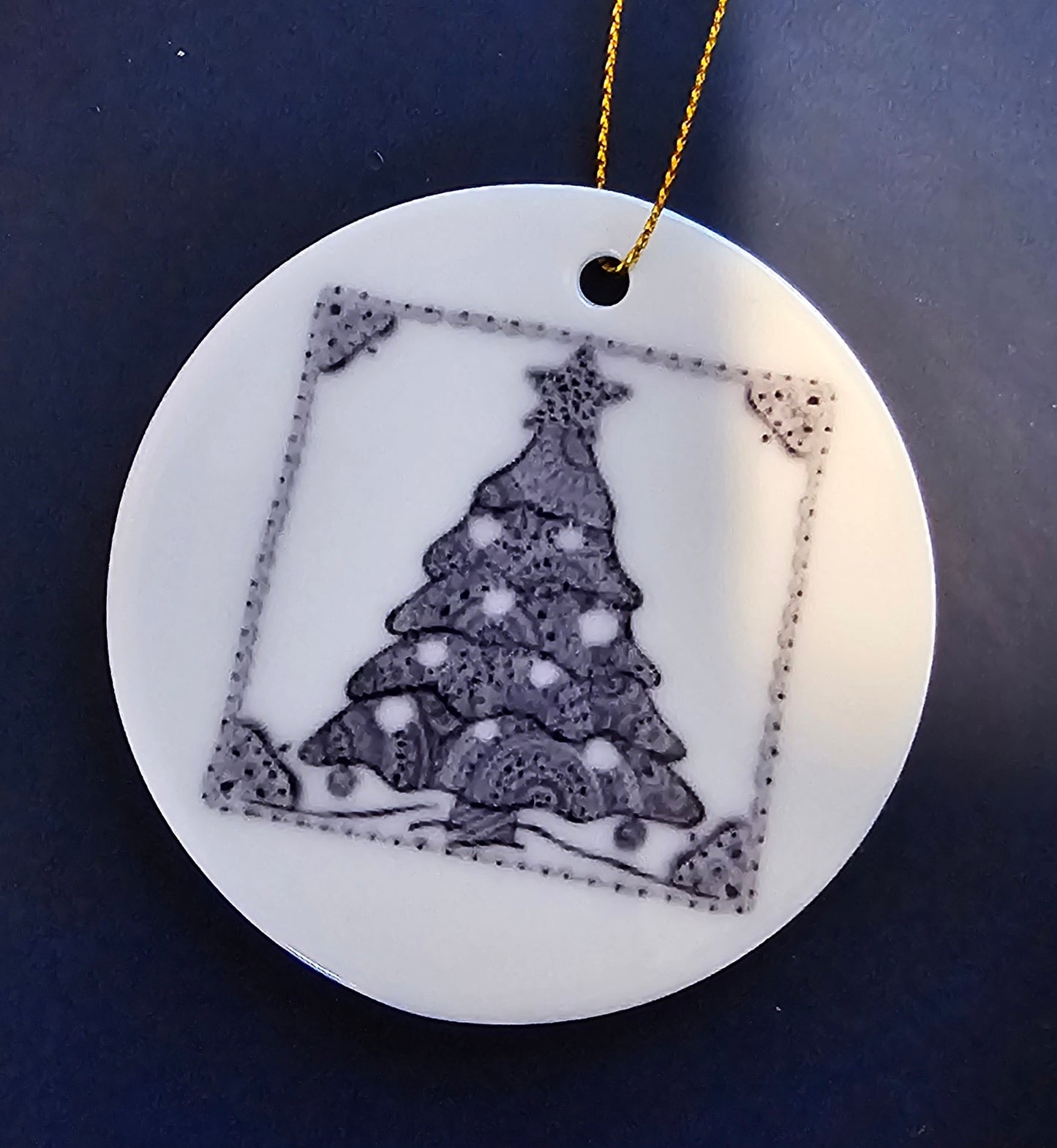 Doodle Design Ceramic Tree Ornaments - Christmas Tree