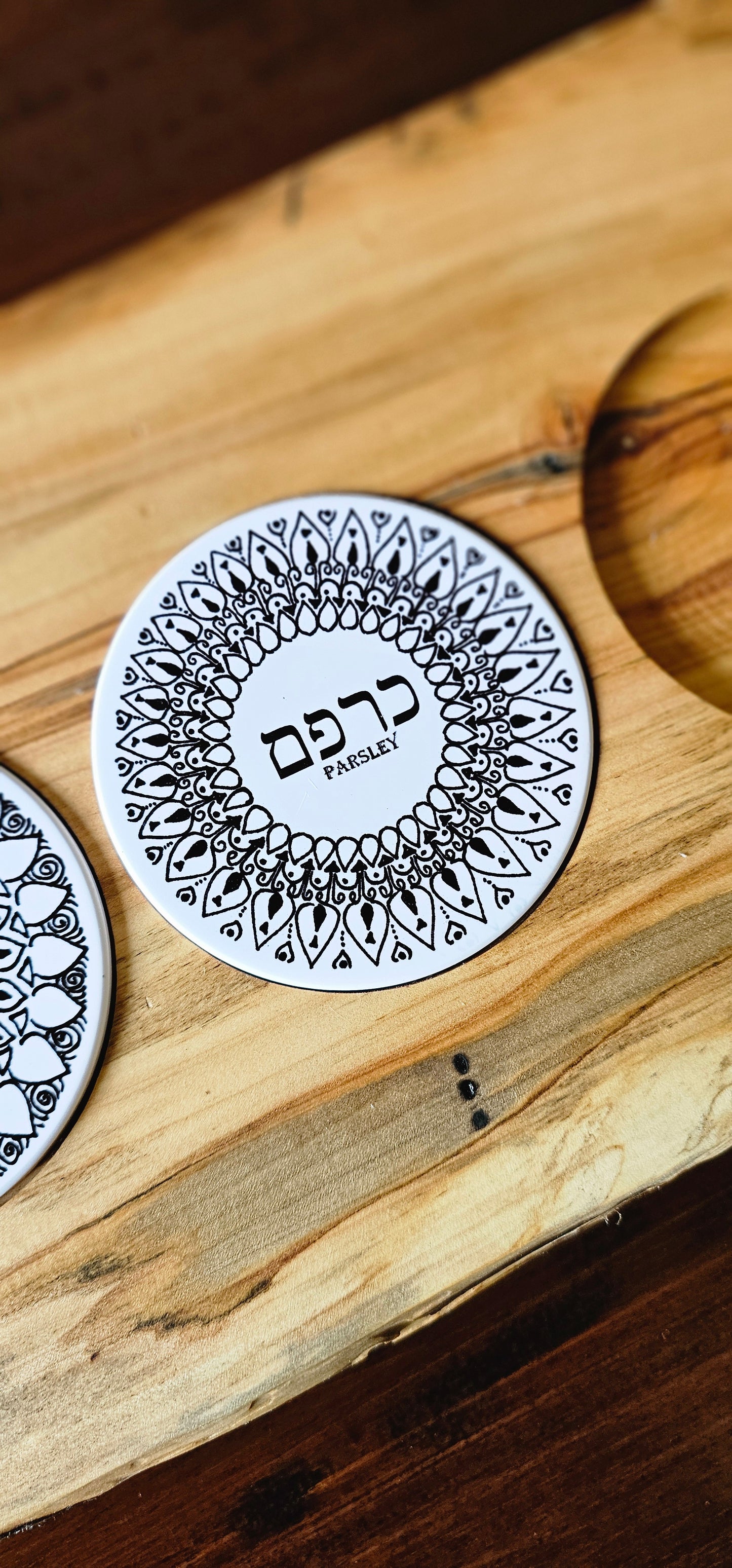 Doodleware Live Edge Passover Seder Plate - Design #4