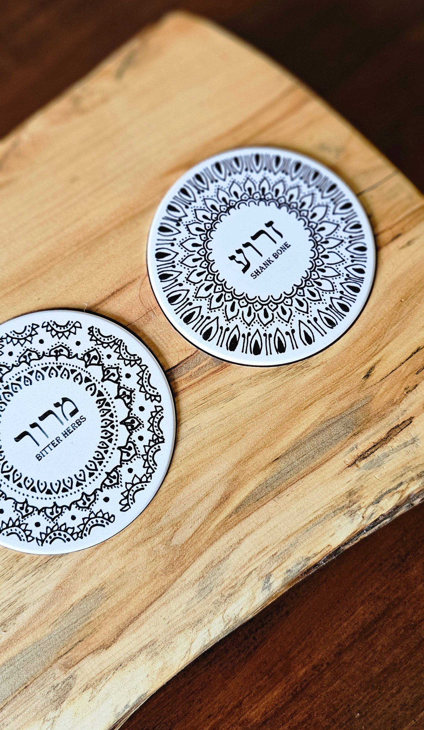 Doodleware Live Edge Passover Seder Plate - Design #4