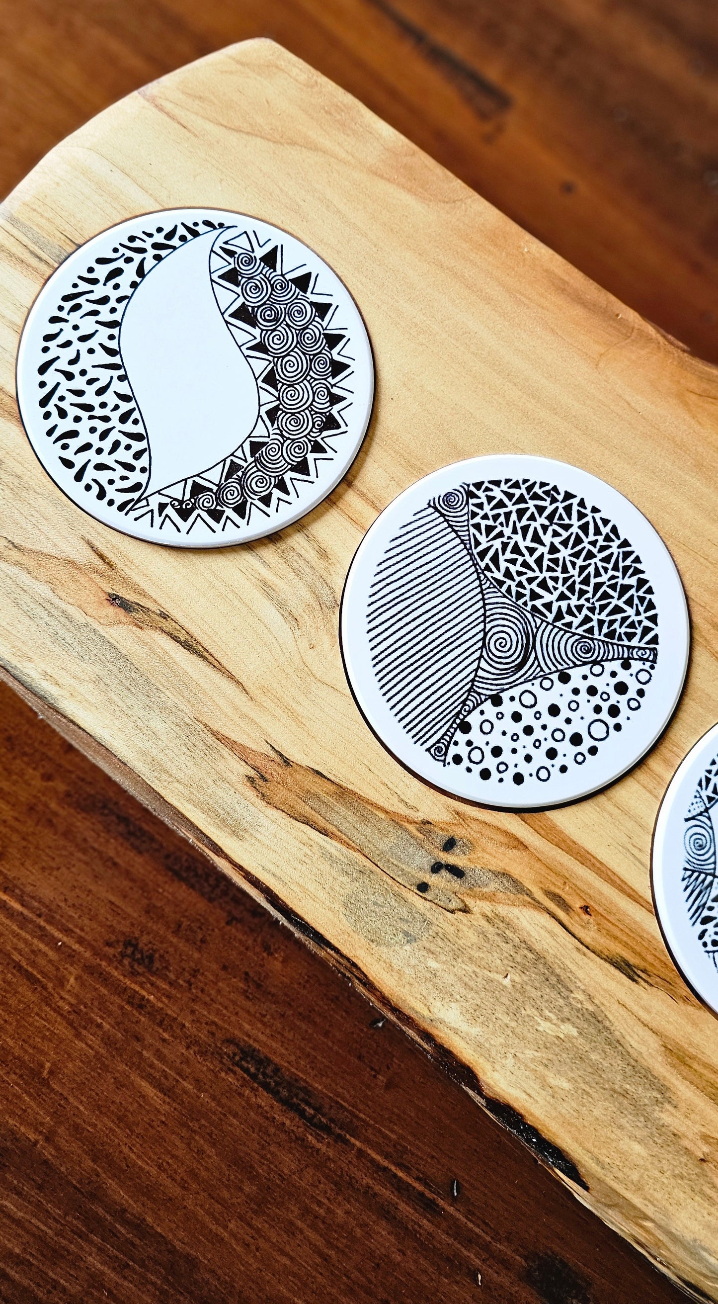 Doodleware Live Edge Serving Board - Design #4