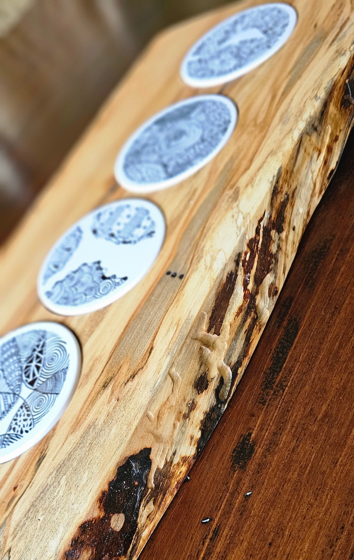 Doodleware Live Edge Serving Board - Design #4