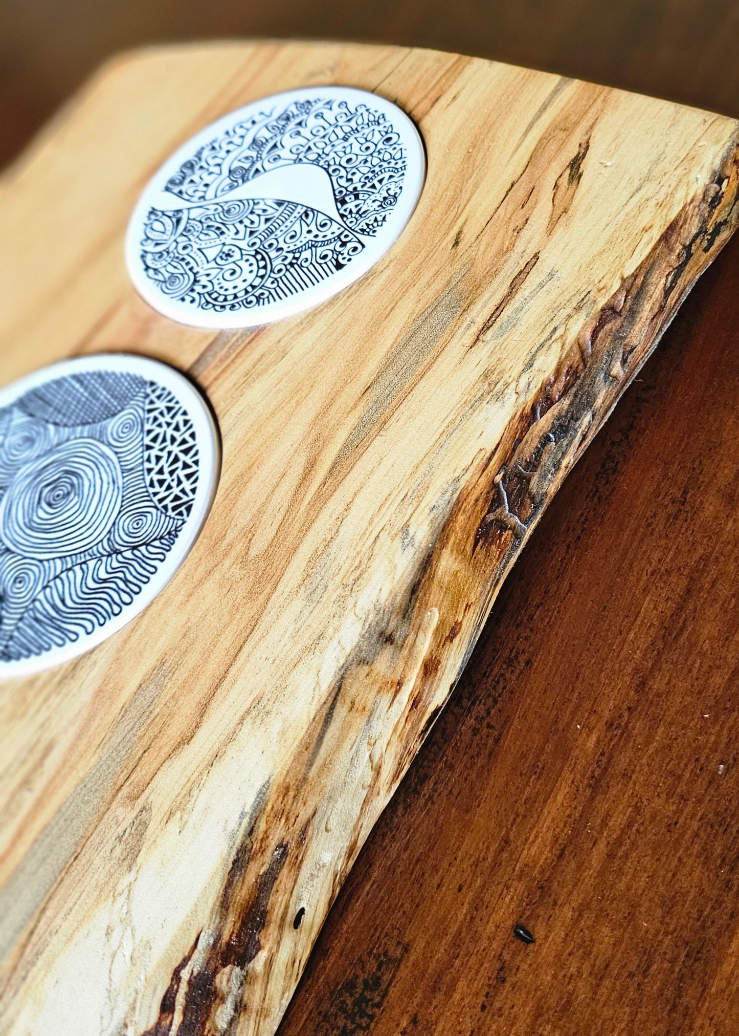 Doodleware Live Edge Serving Board - Design #4