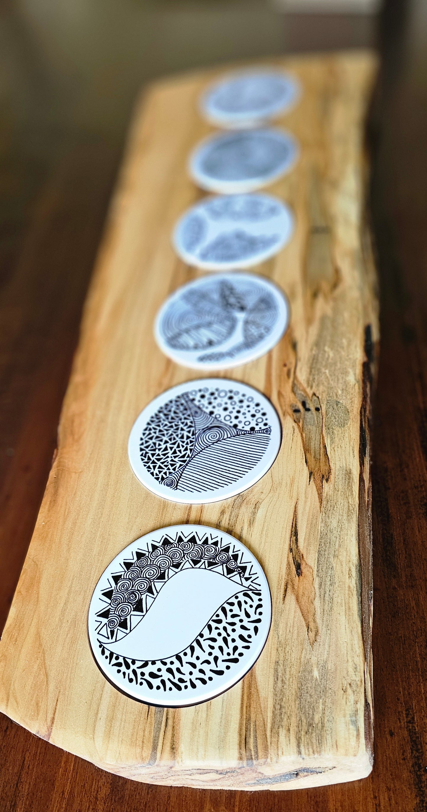 Doodleware Live Edge Serving Board - Design #4