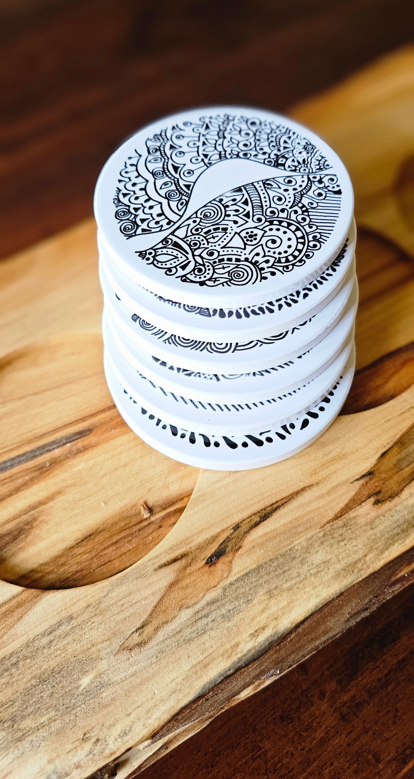 Doodleware Live Edge Serving Board - Design #3