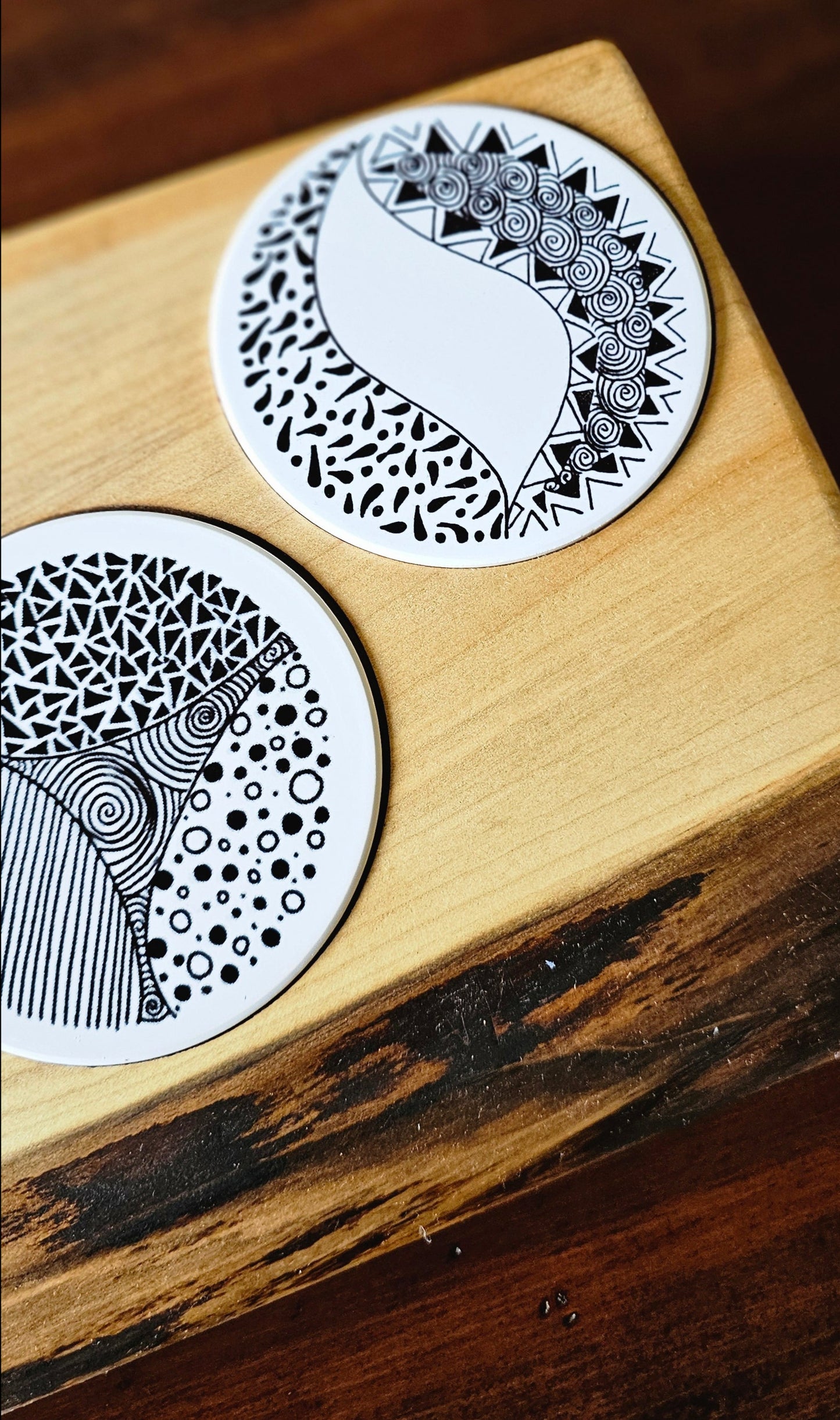 Doodleware Live Edge Serving Board - Design #3