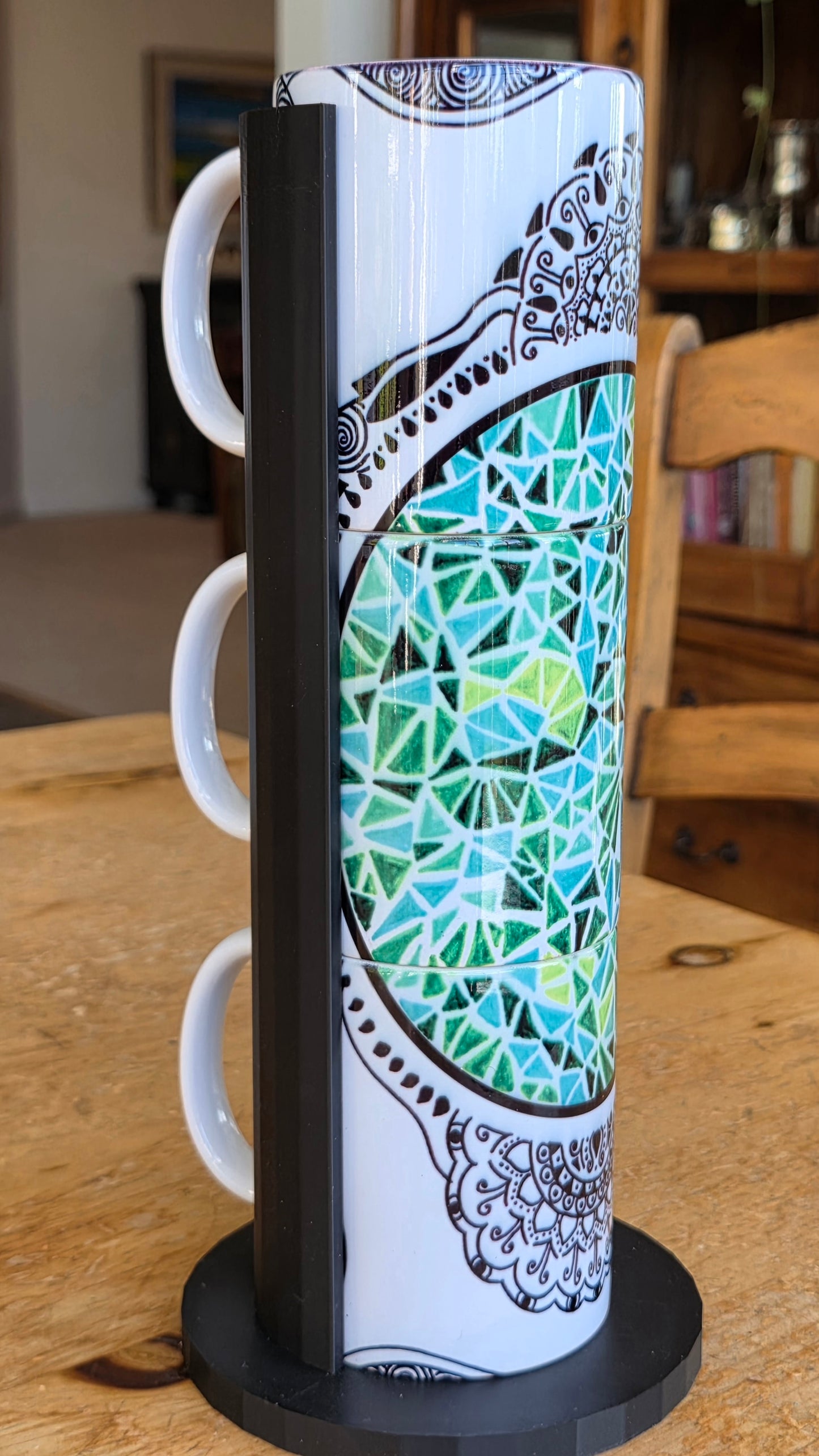 Doodleware - 3 Mug Art (Stained Green)