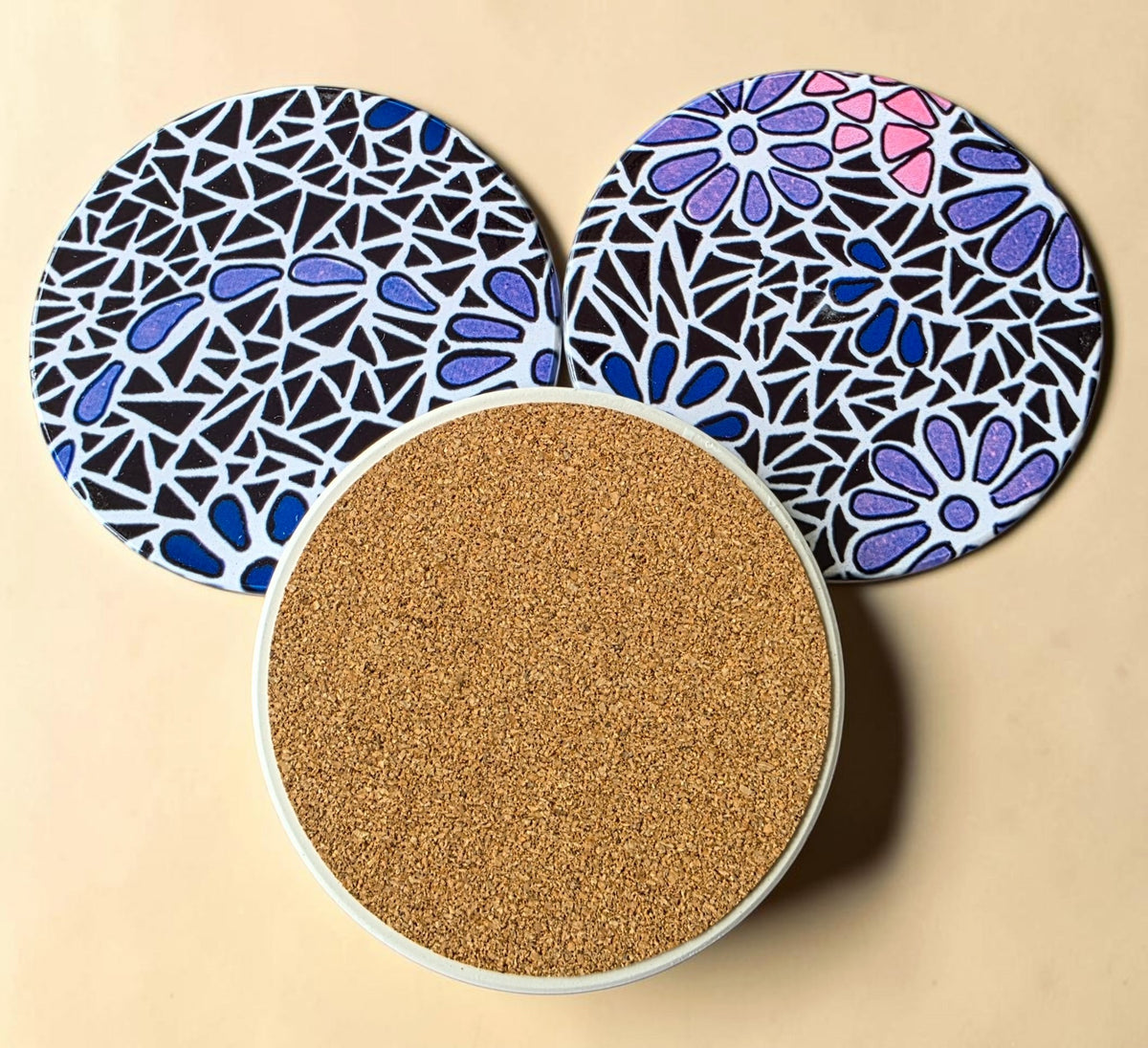 3 Coaster Set - Purples