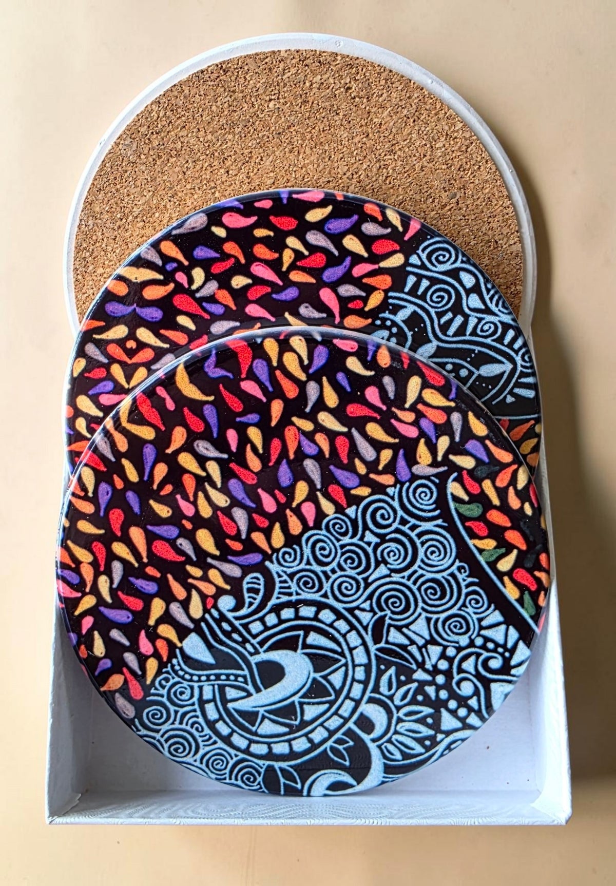 3 Coaster Set - Burnt Orange