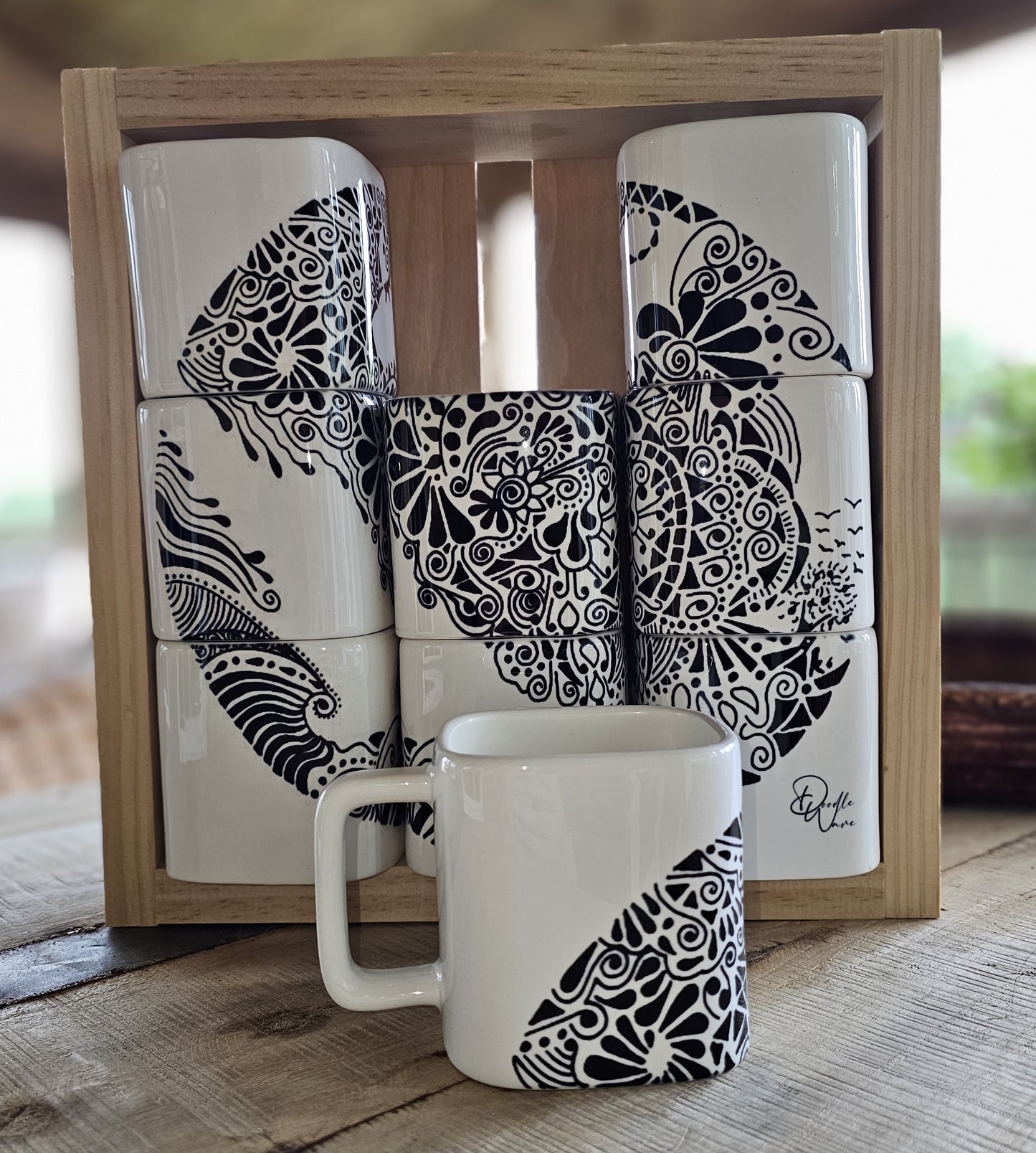 Doodle Design Mug Puzzle - Flock of Birds