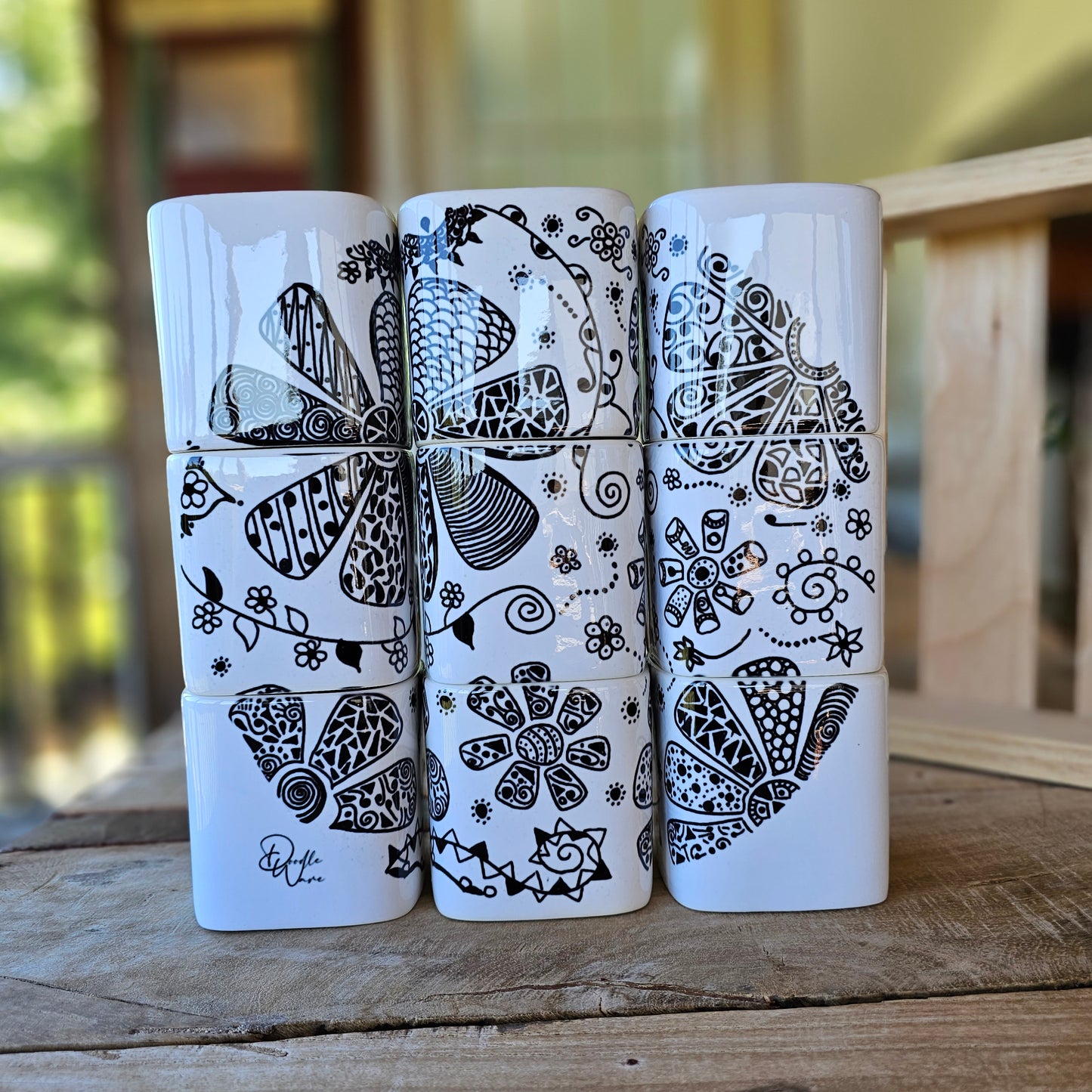 Doodle Design Mug Puzzle - Flower Sphere