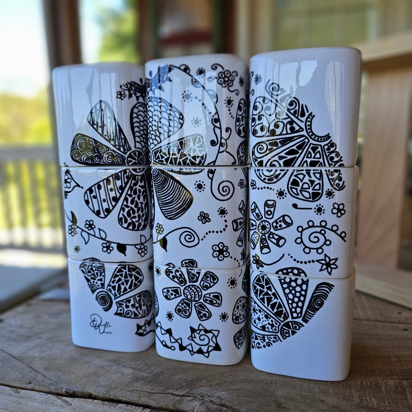 Doodle Design Mug Puzzle - Flower Sphere