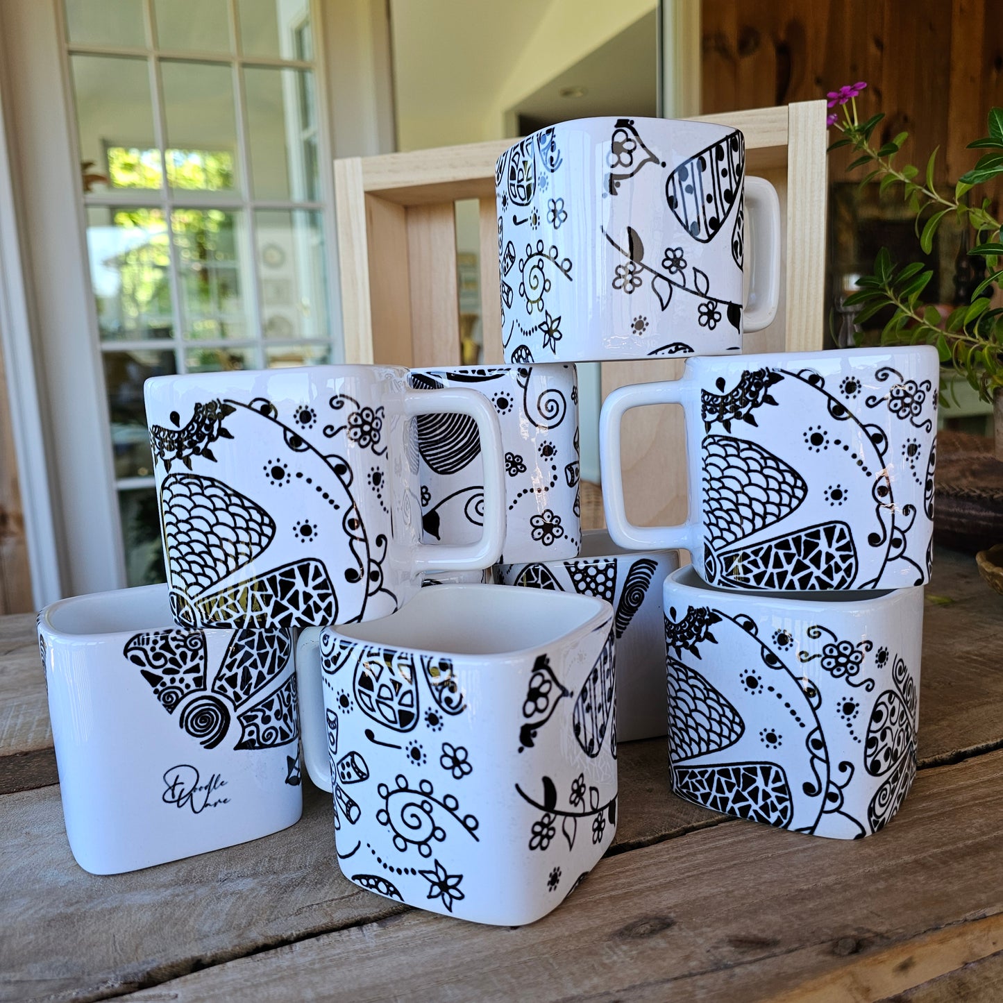 Doodle Design Mug Puzzle - Flower Sphere