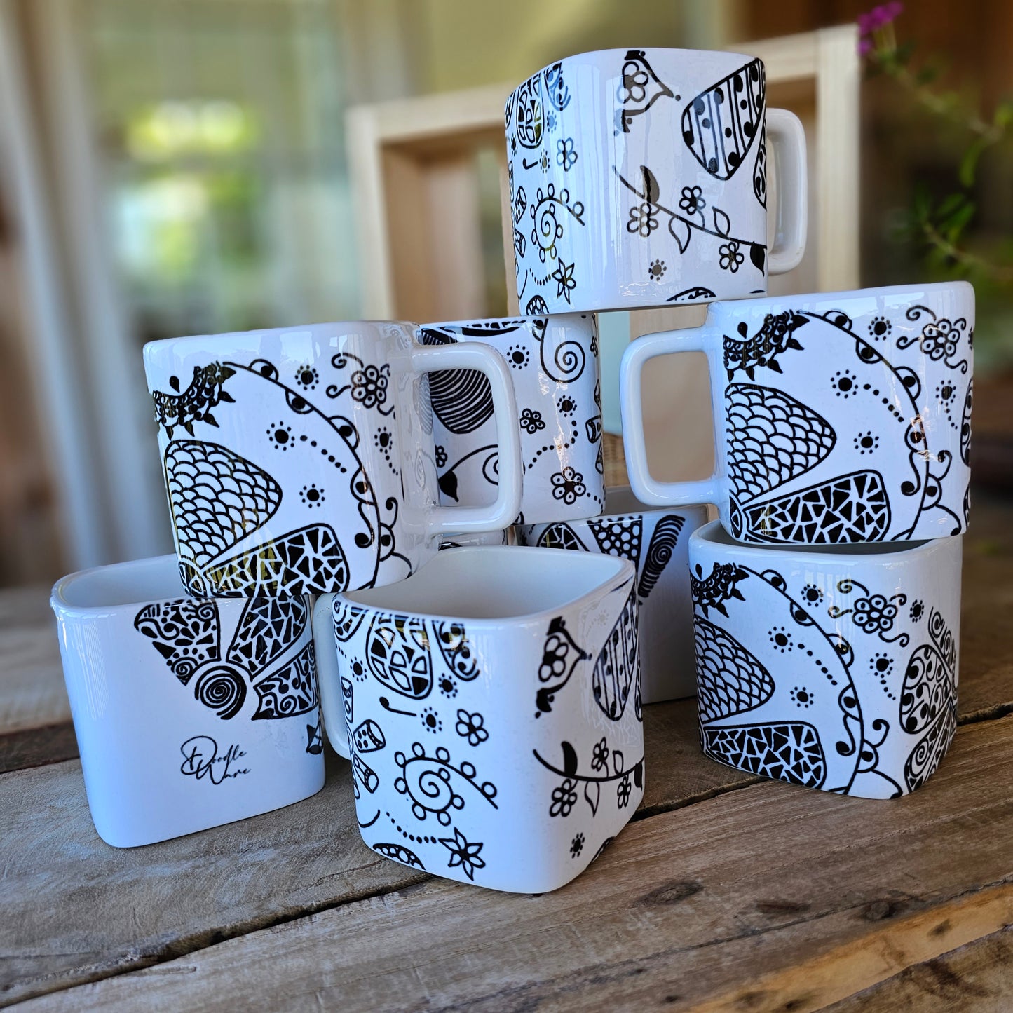 Doodle Design Mug Puzzle - Flower Sphere