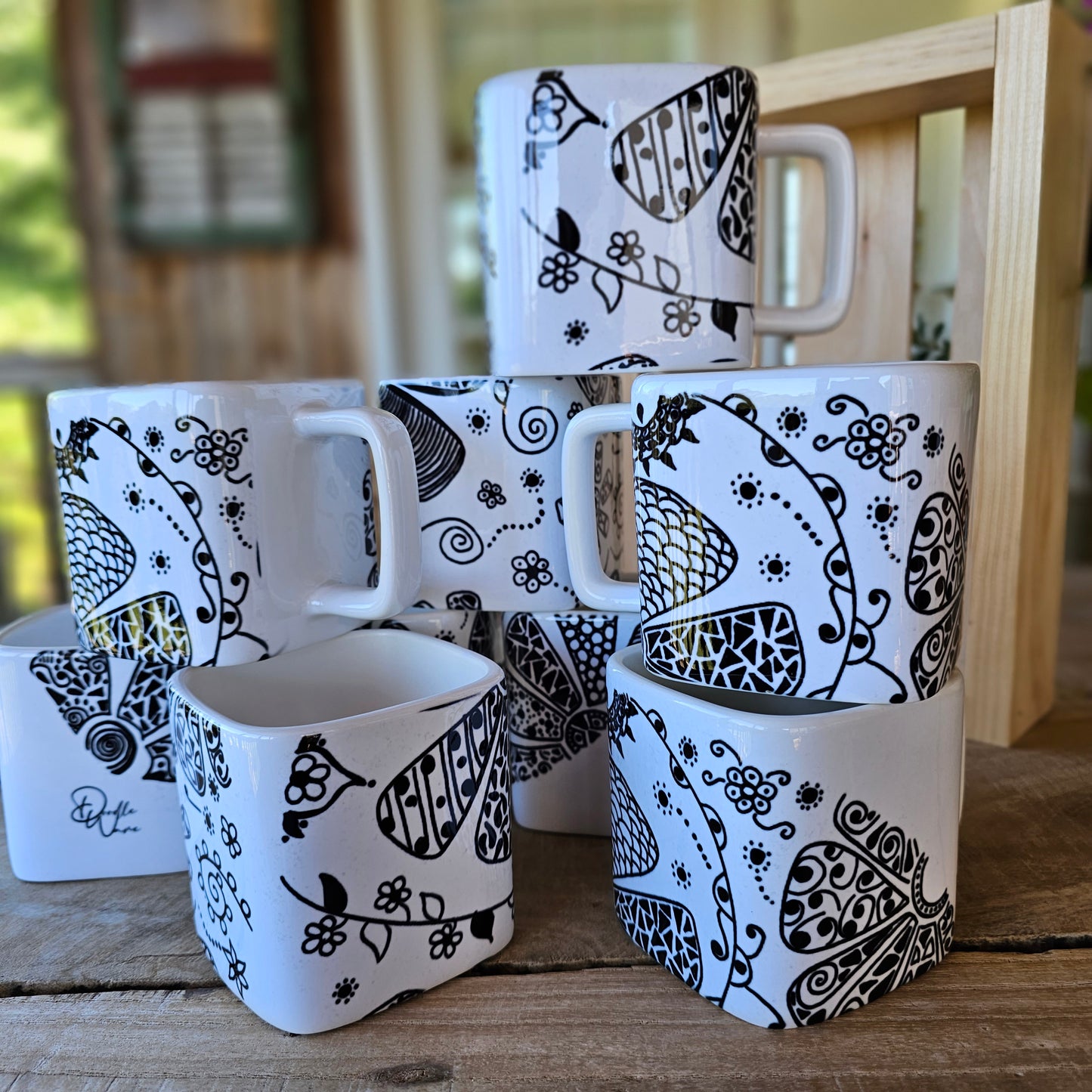 Doodle Design Mug Puzzle - Flower Sphere