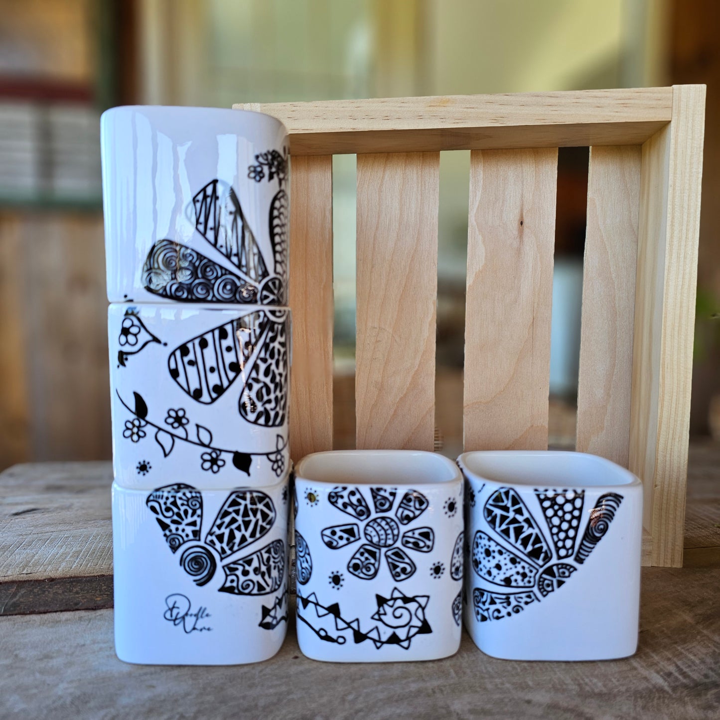 Doodle Design Mug Puzzle - Flower Sphere