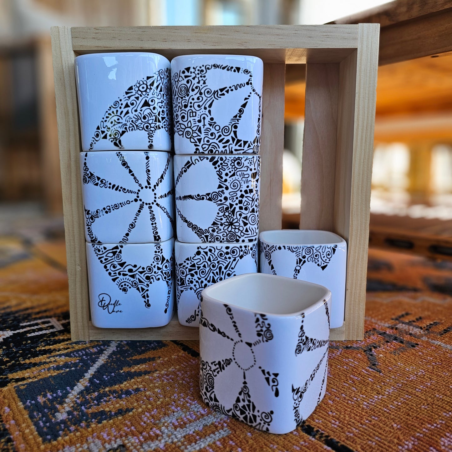 Doodle Design Mug Puzzle - Flower Power