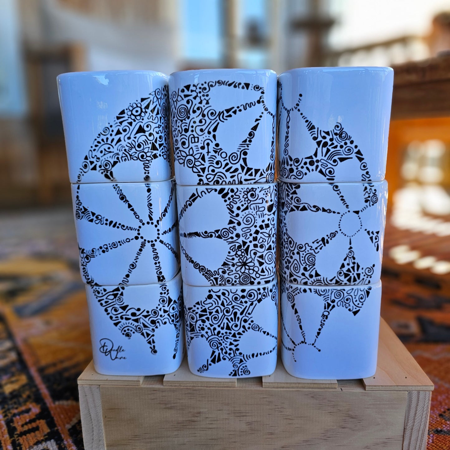 Doodle Design Mug Puzzle - Flower Power