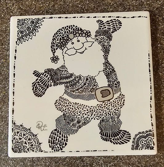 Doodle Design Coaster - Santa Doodle