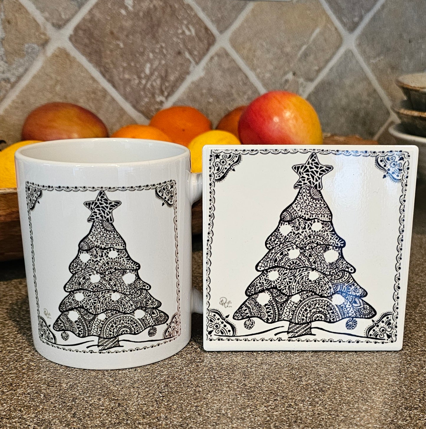 Doodle Design Coaster - Christmas Tree