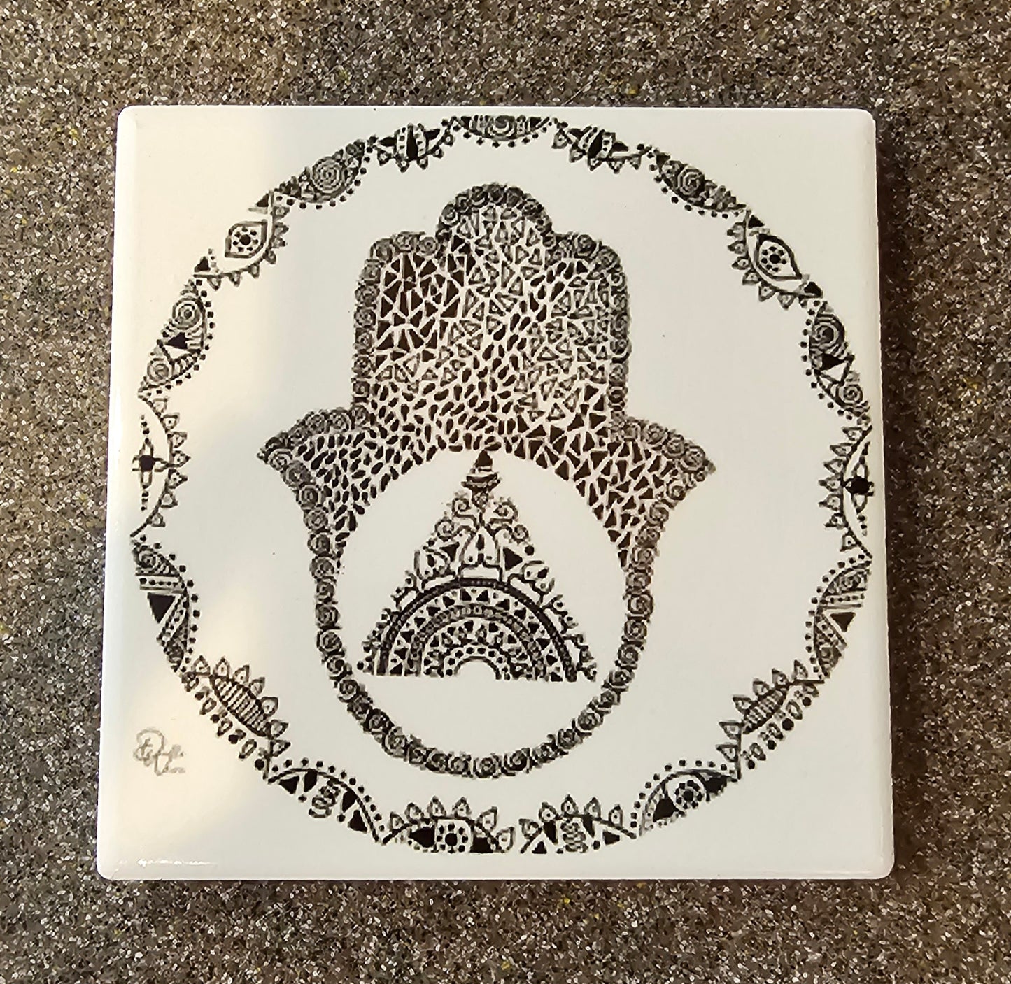 Doodle Design Coaster - Hamsa 21