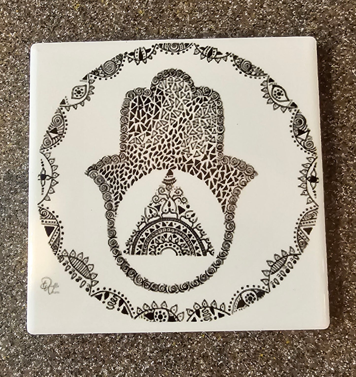 Doodle Design Coaster - Hamsa 21