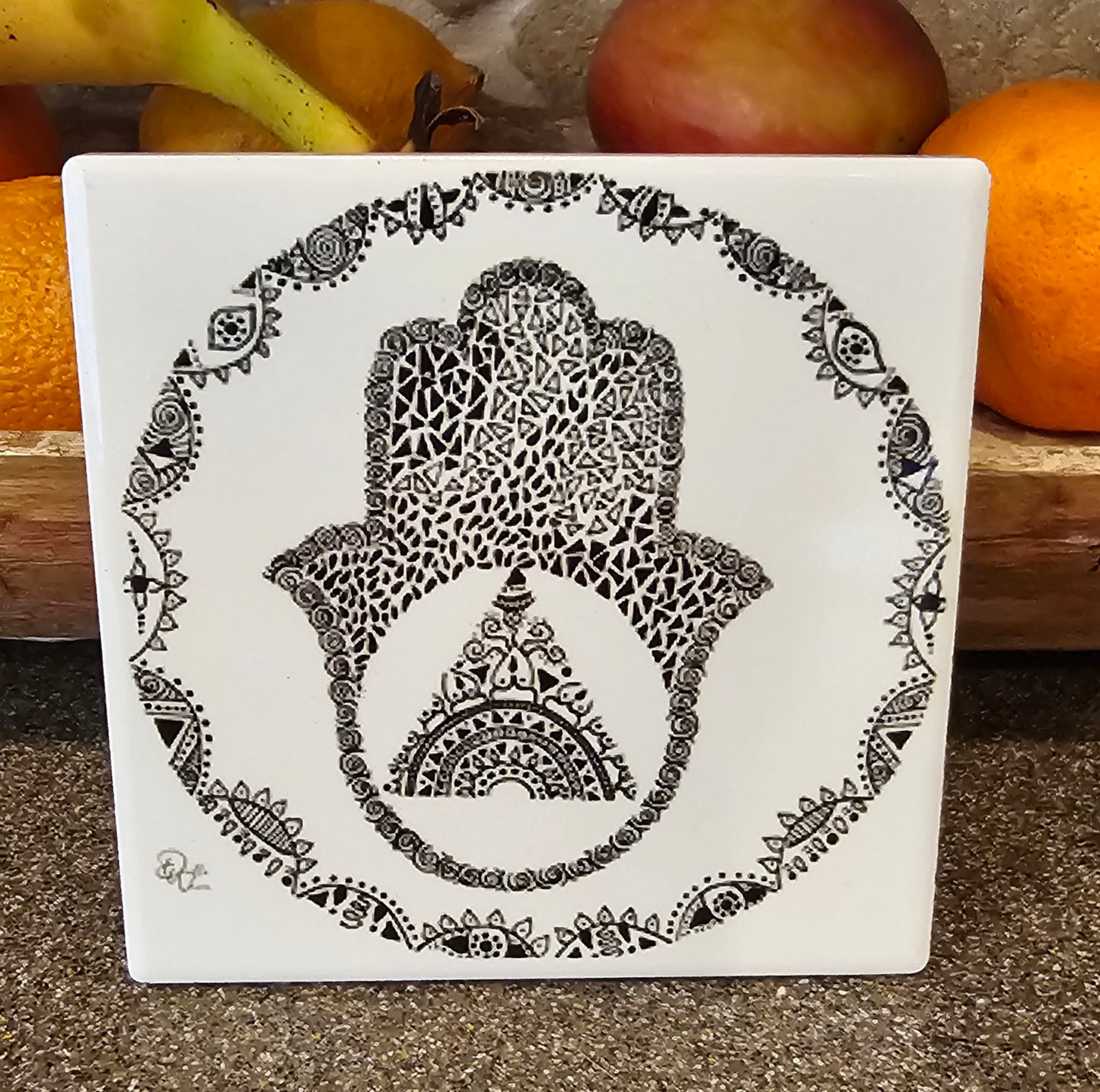 Doodle Design Coaster - Hamsa 21