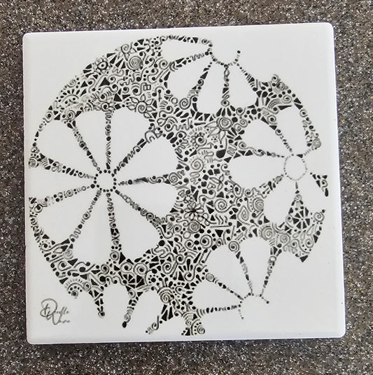 Doodle Design Coaster - Flower Power