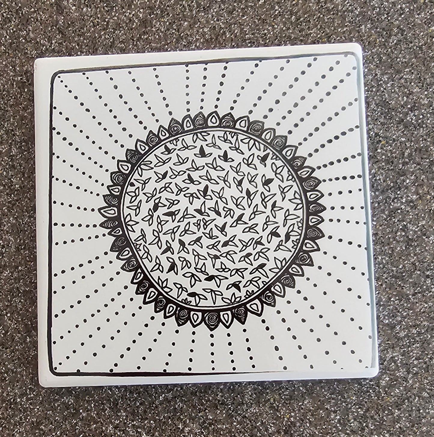 Doodle Design Coaster - Sunflower