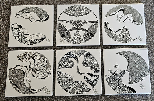 Doodle Design Coaster - Set of 6 #1