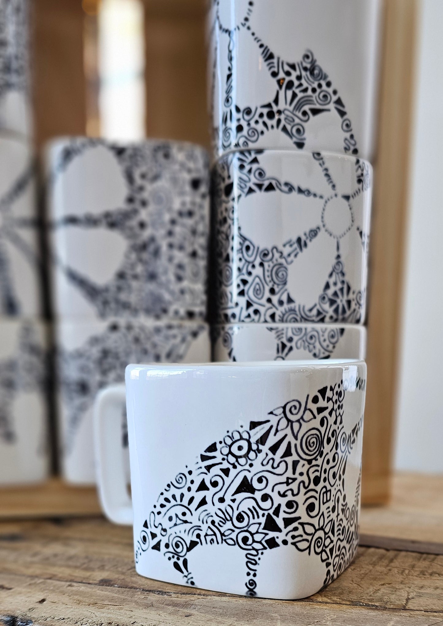 Doodle Design Mug Puzzle - Flower Power