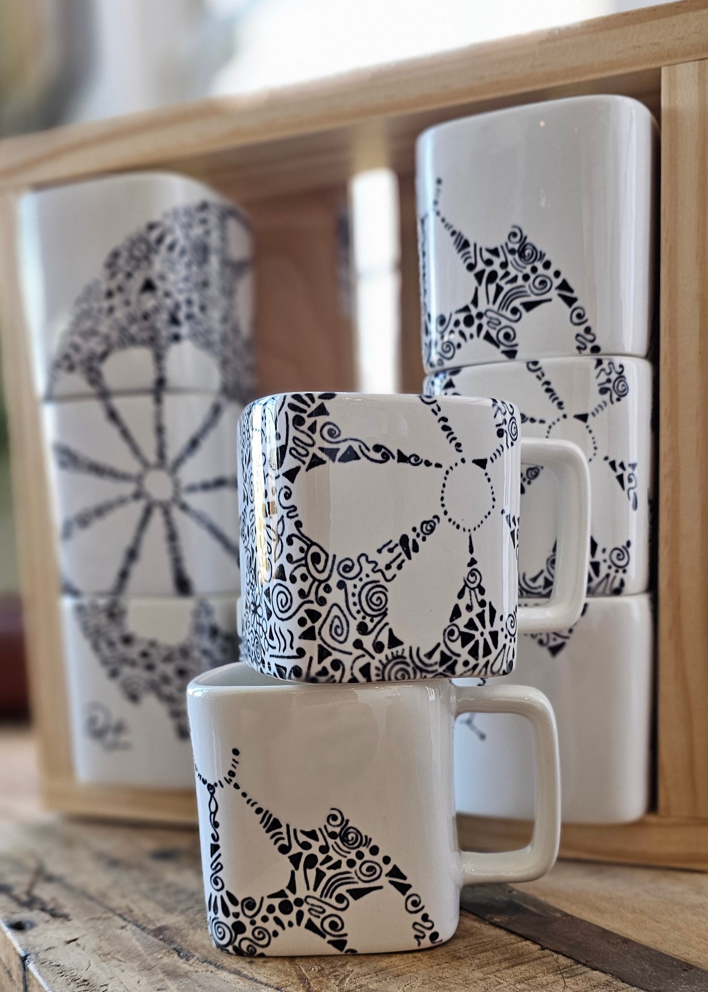 Doodle Design Mug Puzzle - Flower Power