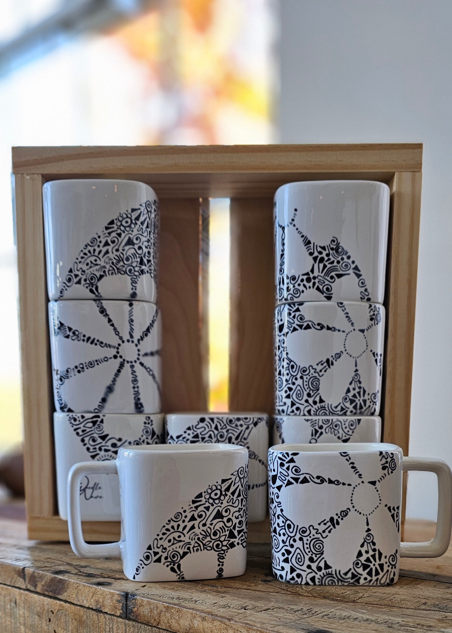 Doodle Design Mug Puzzle - Flower Power