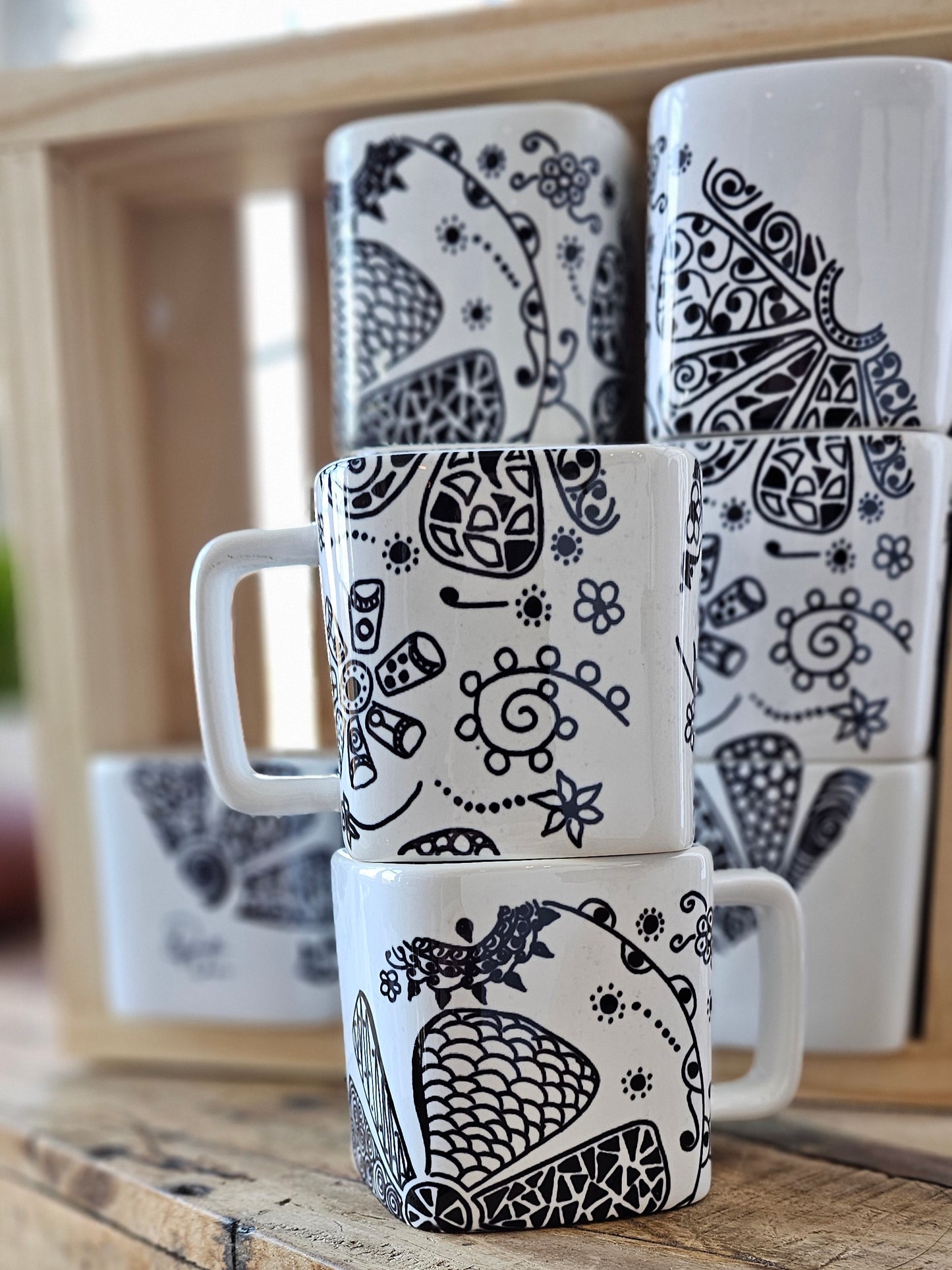 Doodle Design Mug Puzzle - Flower Sphere