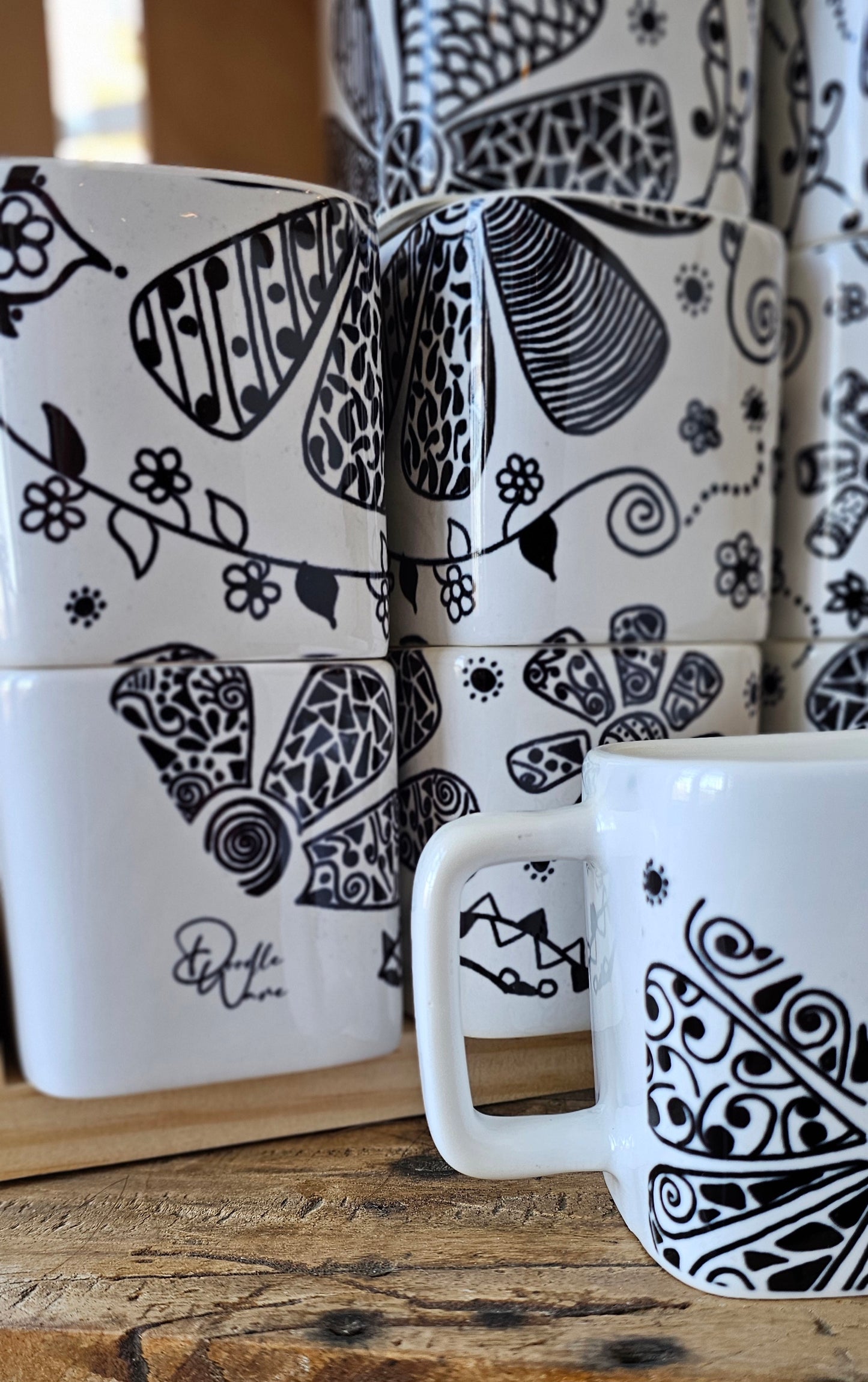 Doodle Design Mug Puzzle - Flower Sphere