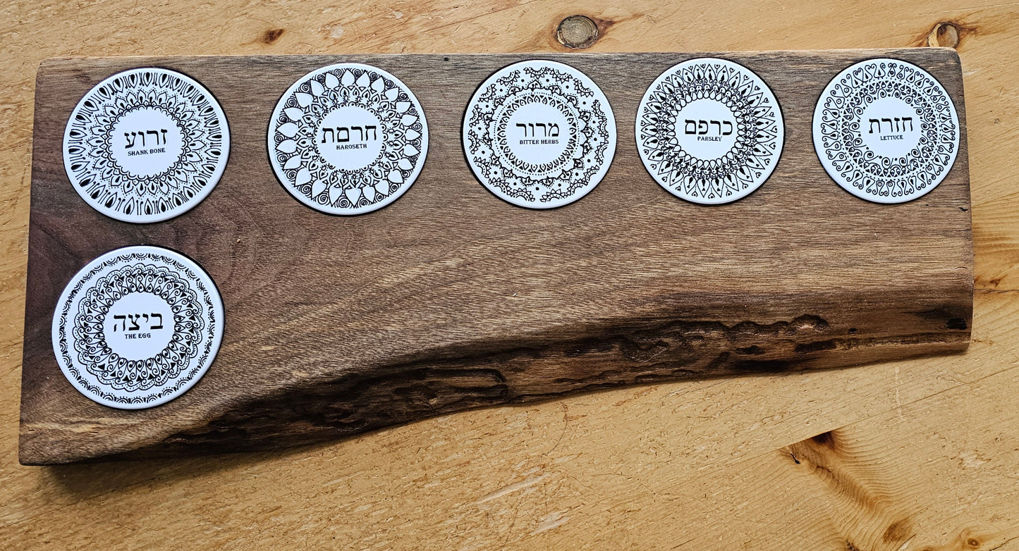 Doodleware Live Edge Passover Seder Plate - Design #1