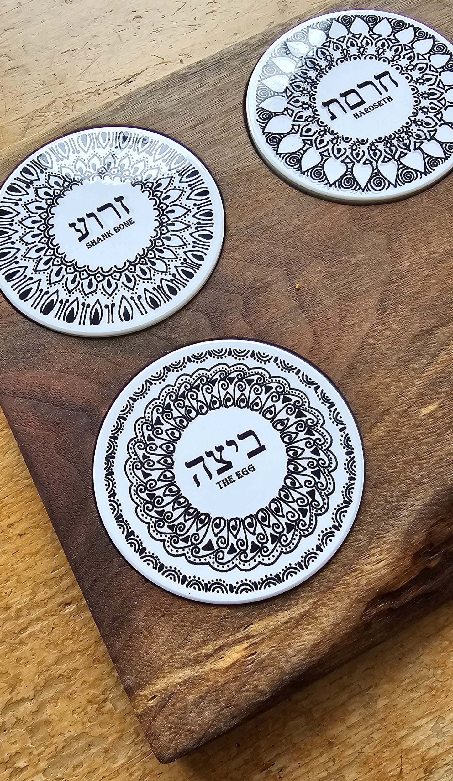 Doodleware Live Edge Passover Seder Plate - Design #1