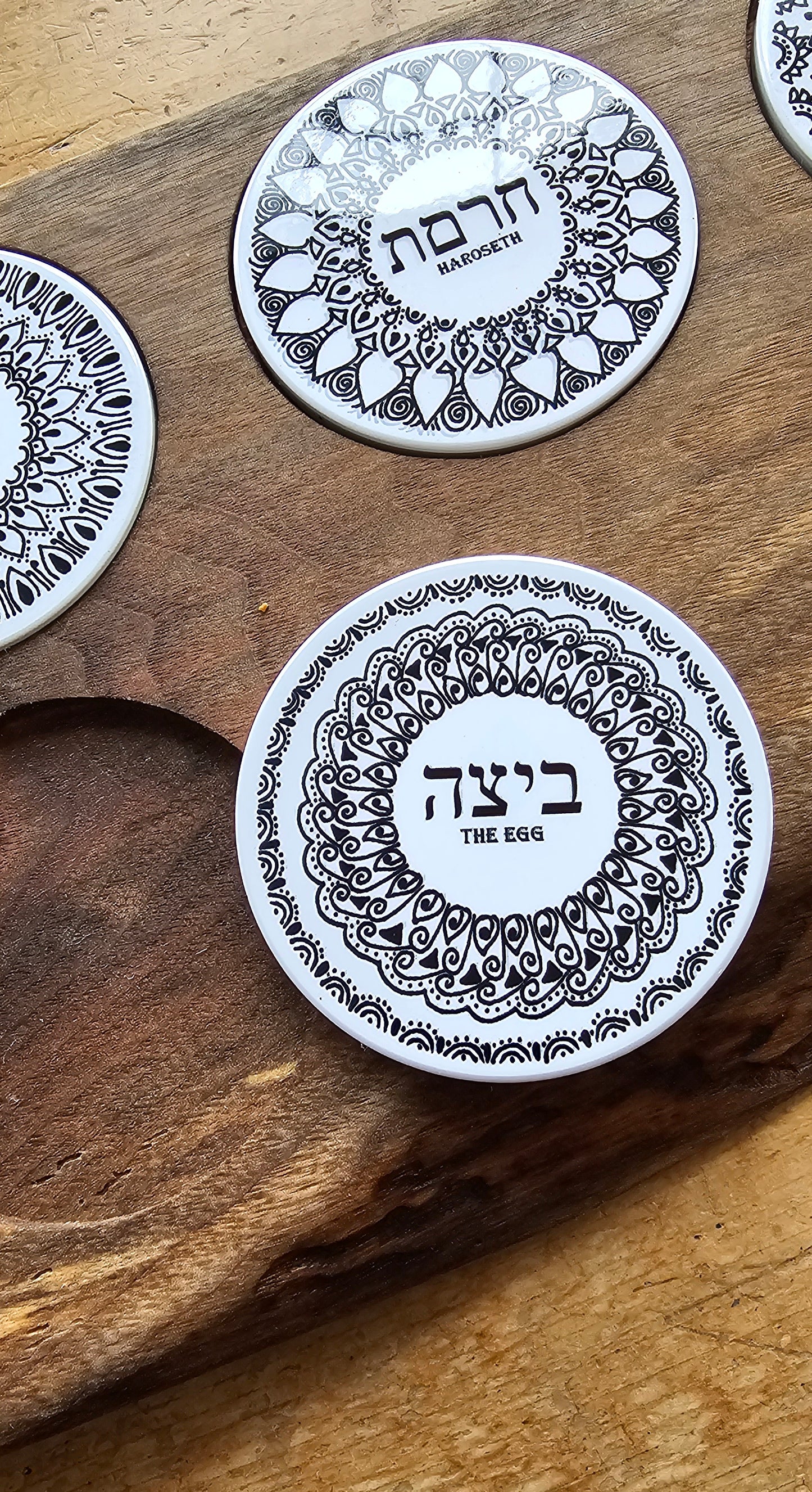 Doodleware Live Edge Passover Seder Plate - Design #1