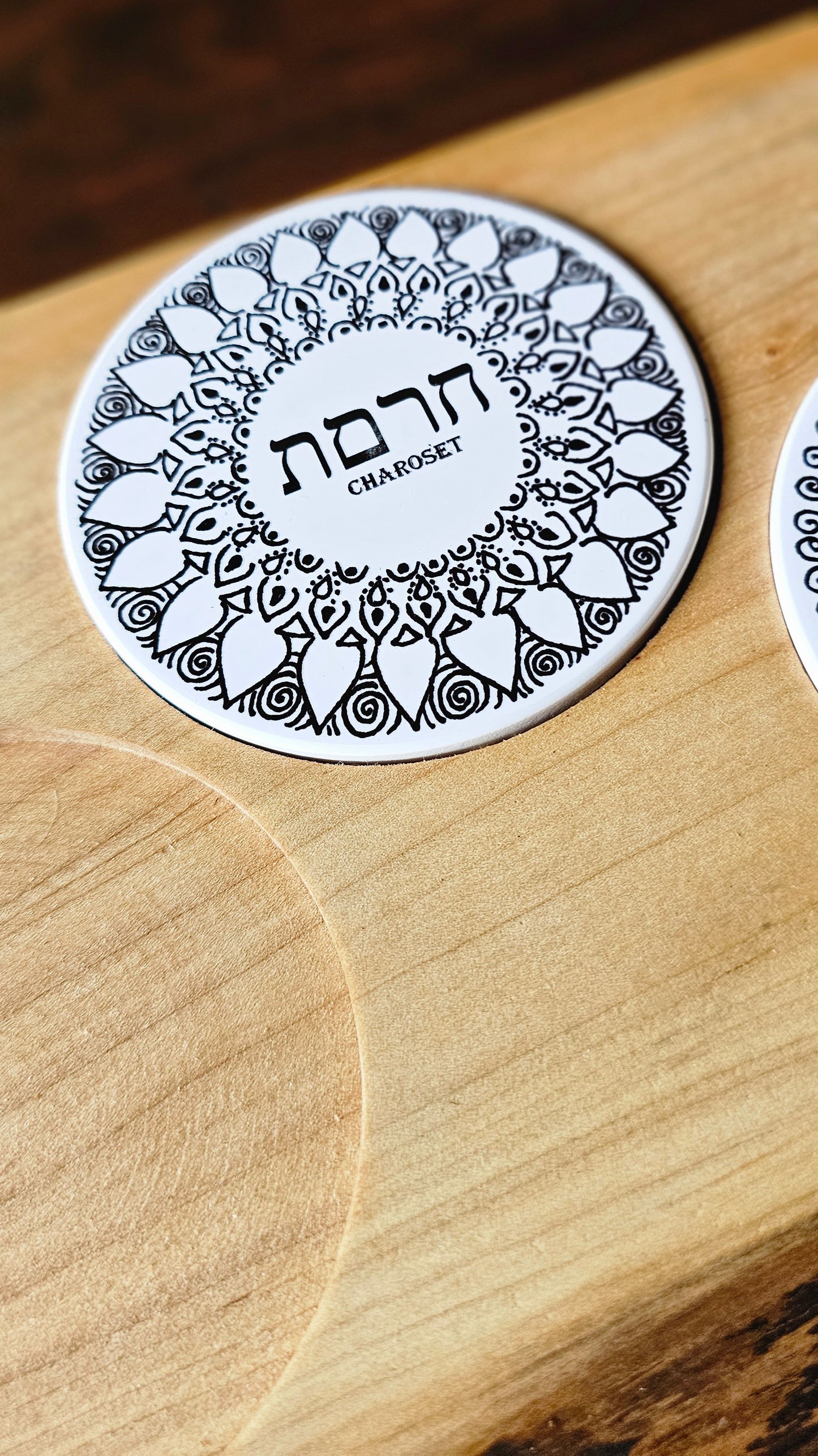 Doodleware Live Edge Passover Seder Plate - Design #3