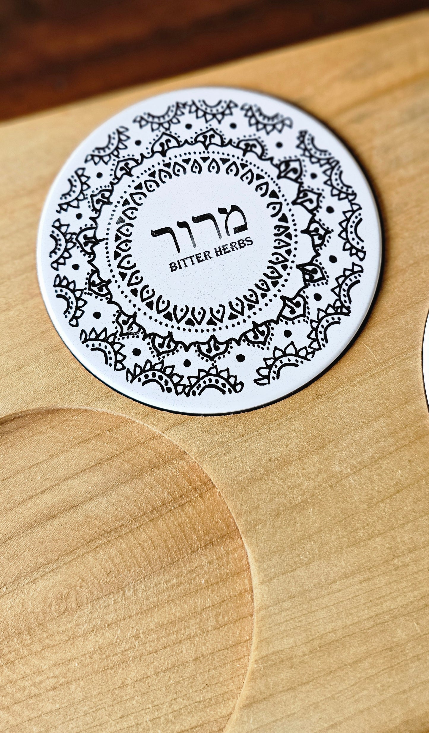 Doodleware Live Edge Passover Seder Plate - Design #3