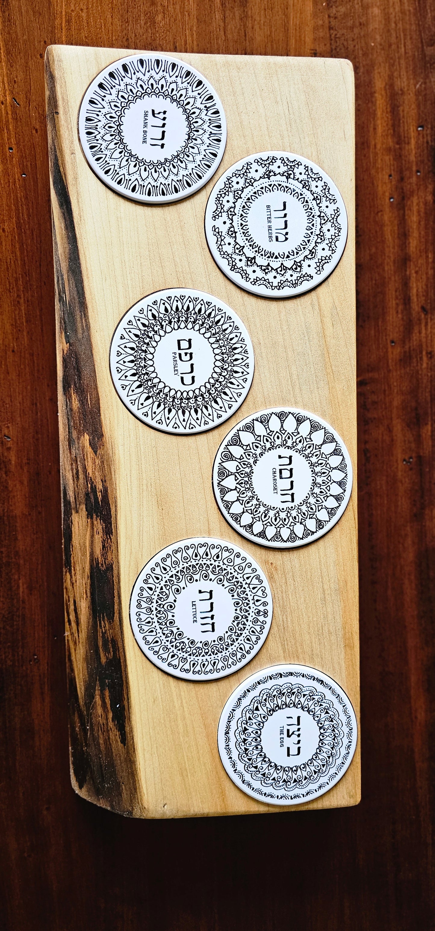 Doodleware Live Edge Passover Seder Plate - Design #3